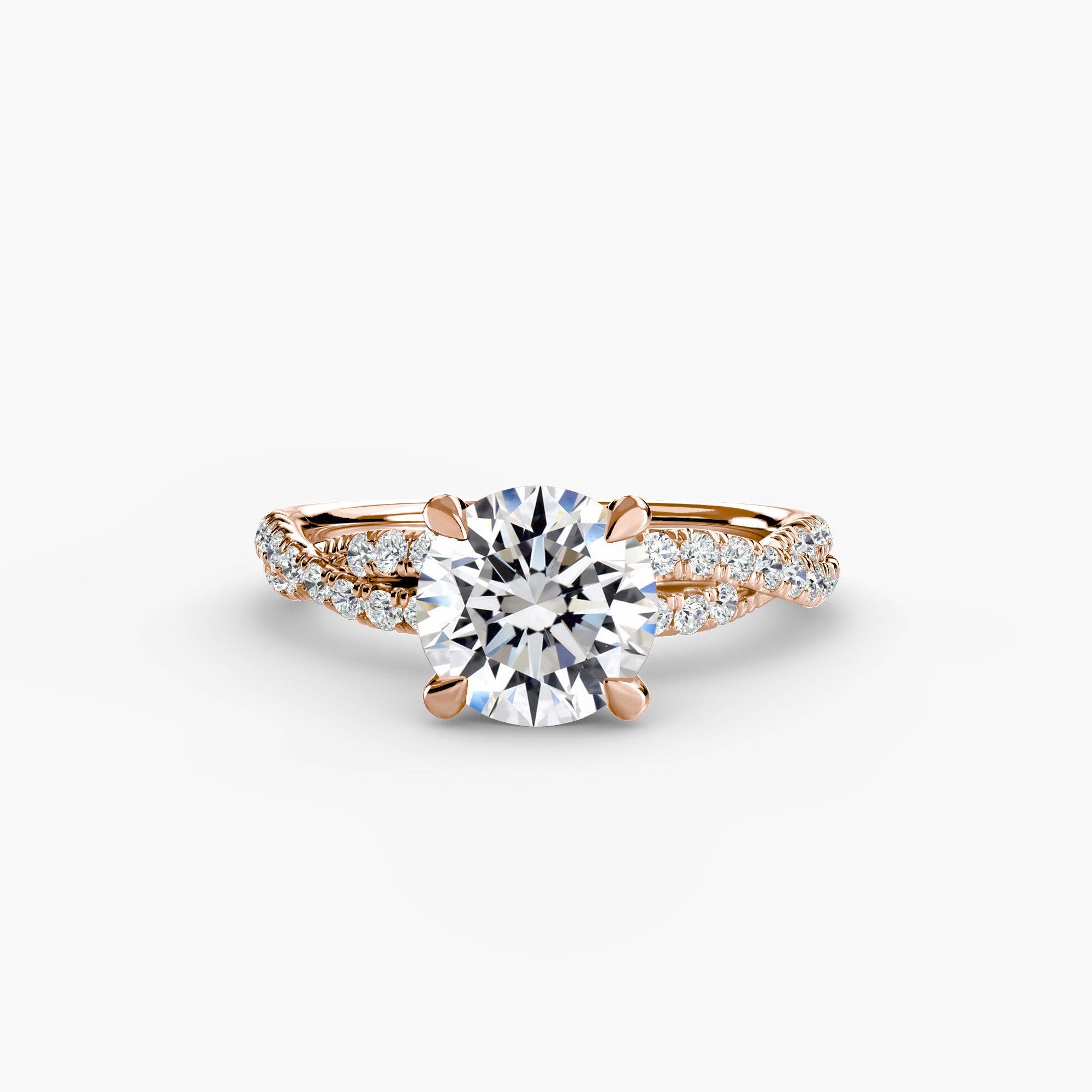 Inel de logodna Twisted Pavé Solitaire II