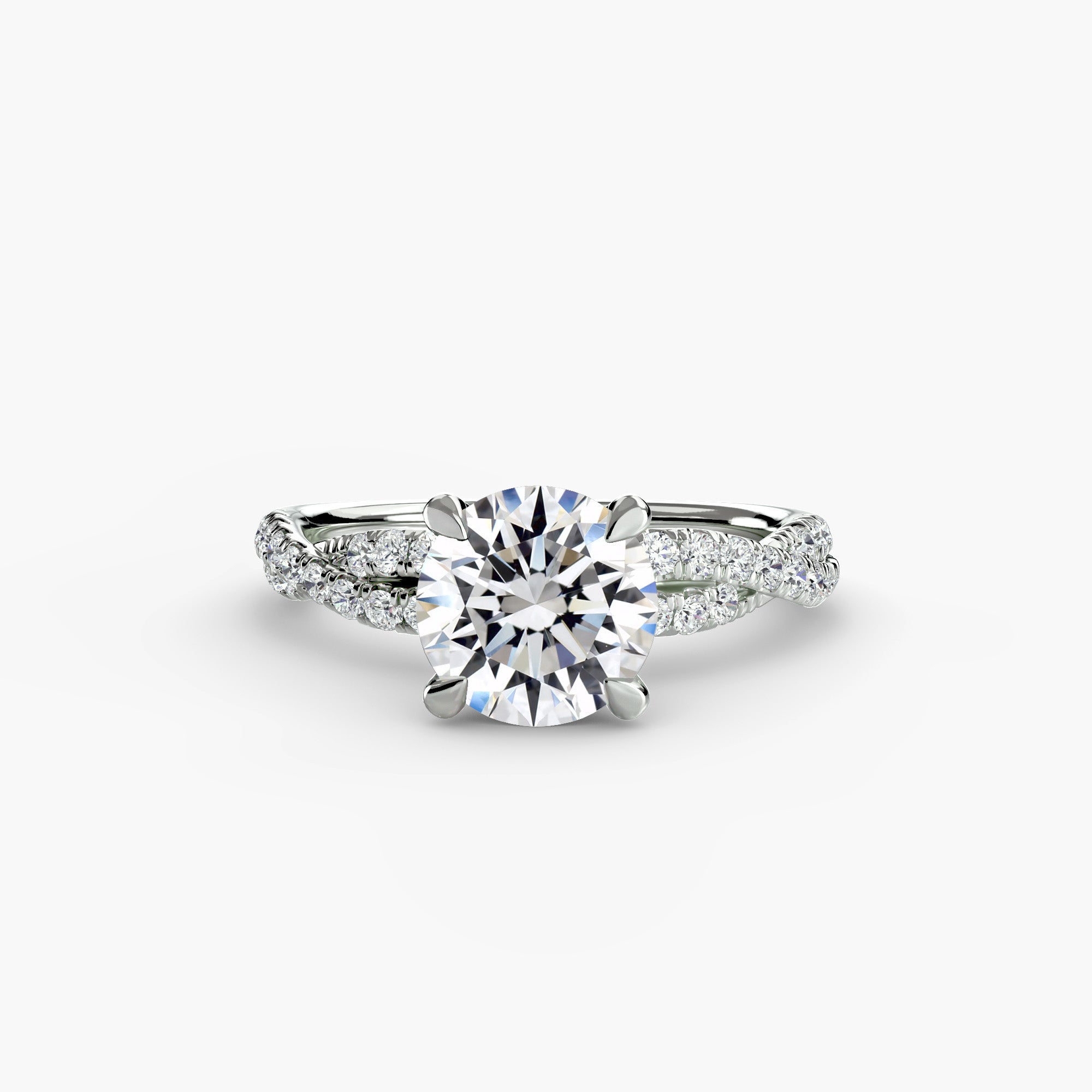 Inel de logodna Twisted Pavé Solitaire II