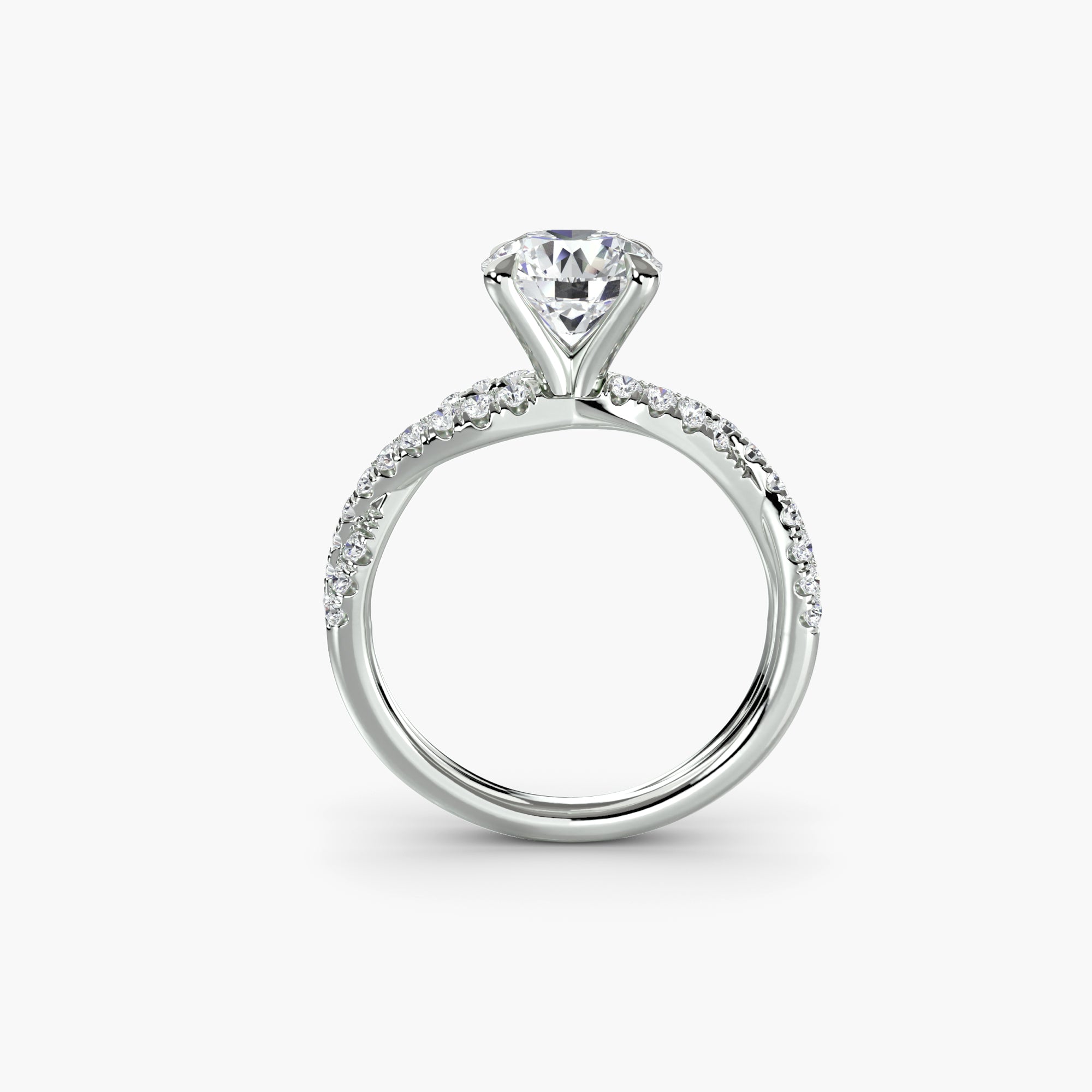 Inel de logodna Twisted Pavé Solitaire II