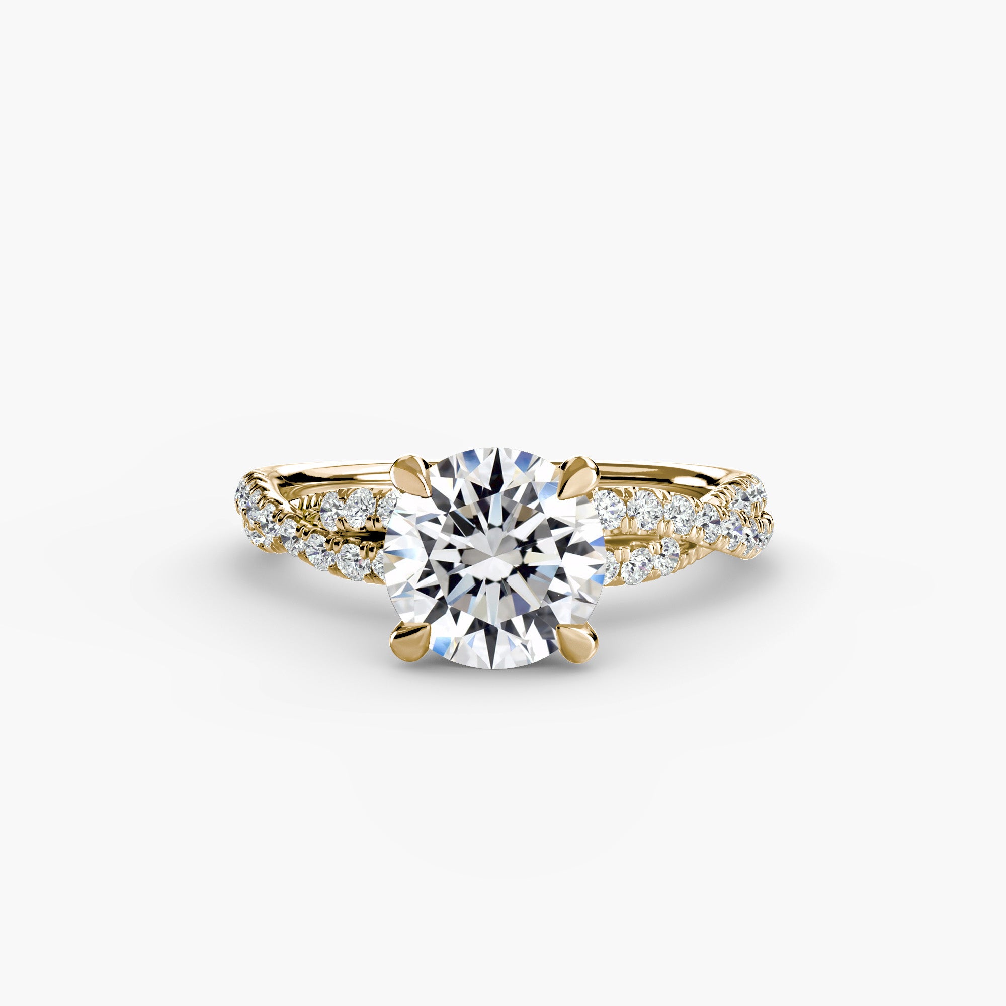 Inel de logodna Twisted Pavé Solitaire II
