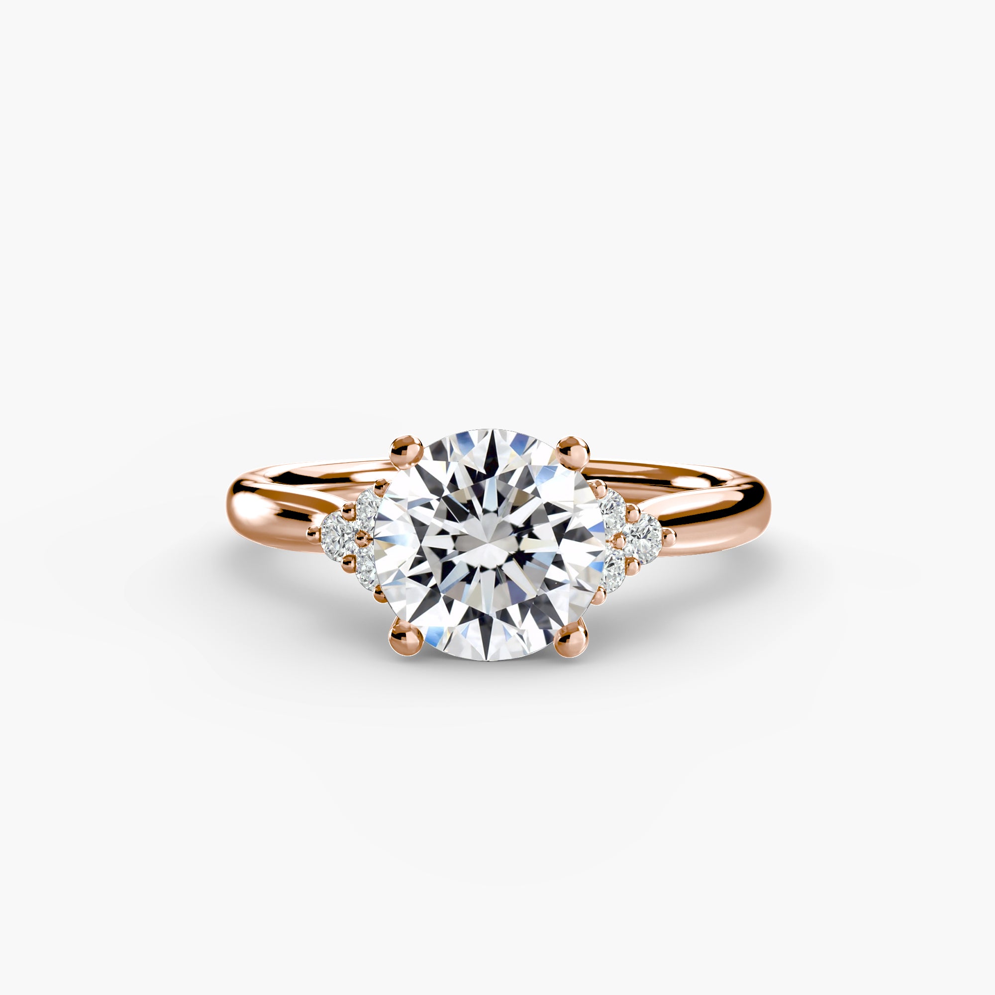 Inel de logodna Solitaire with Cluster Diamonds I