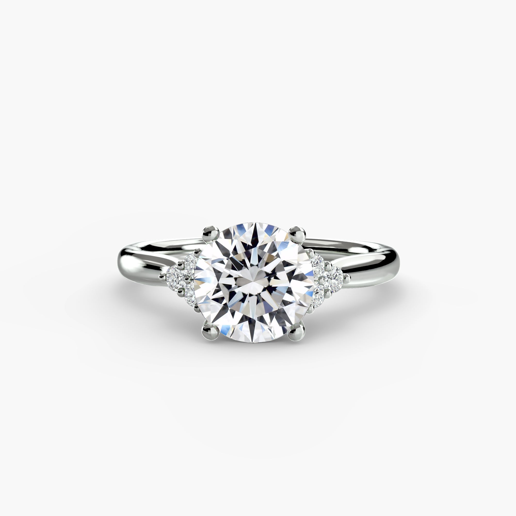 Inel de logodna Solitaire with Cluster Diamonds I