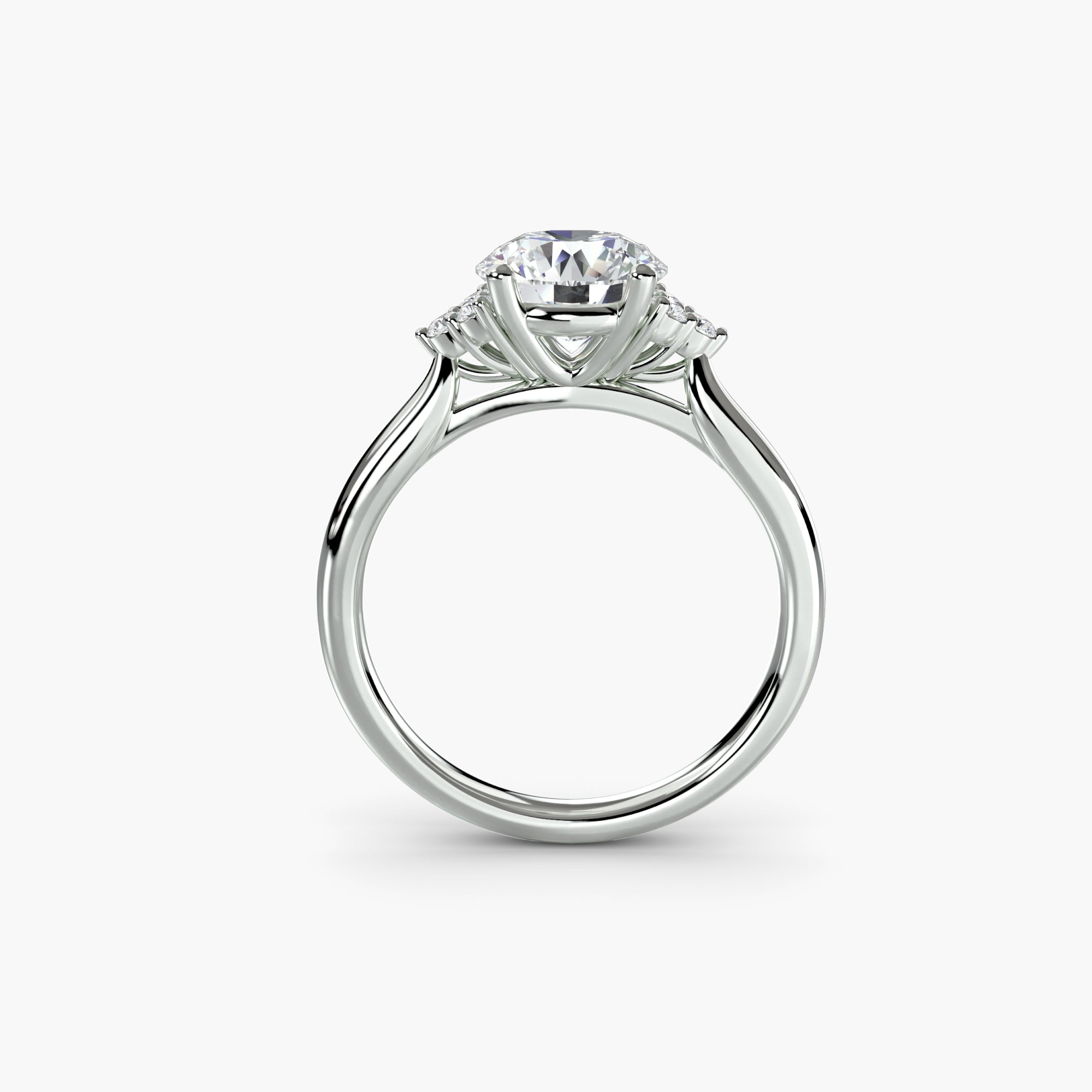 Inel de logodna Solitaire with Cluster Diamonds I