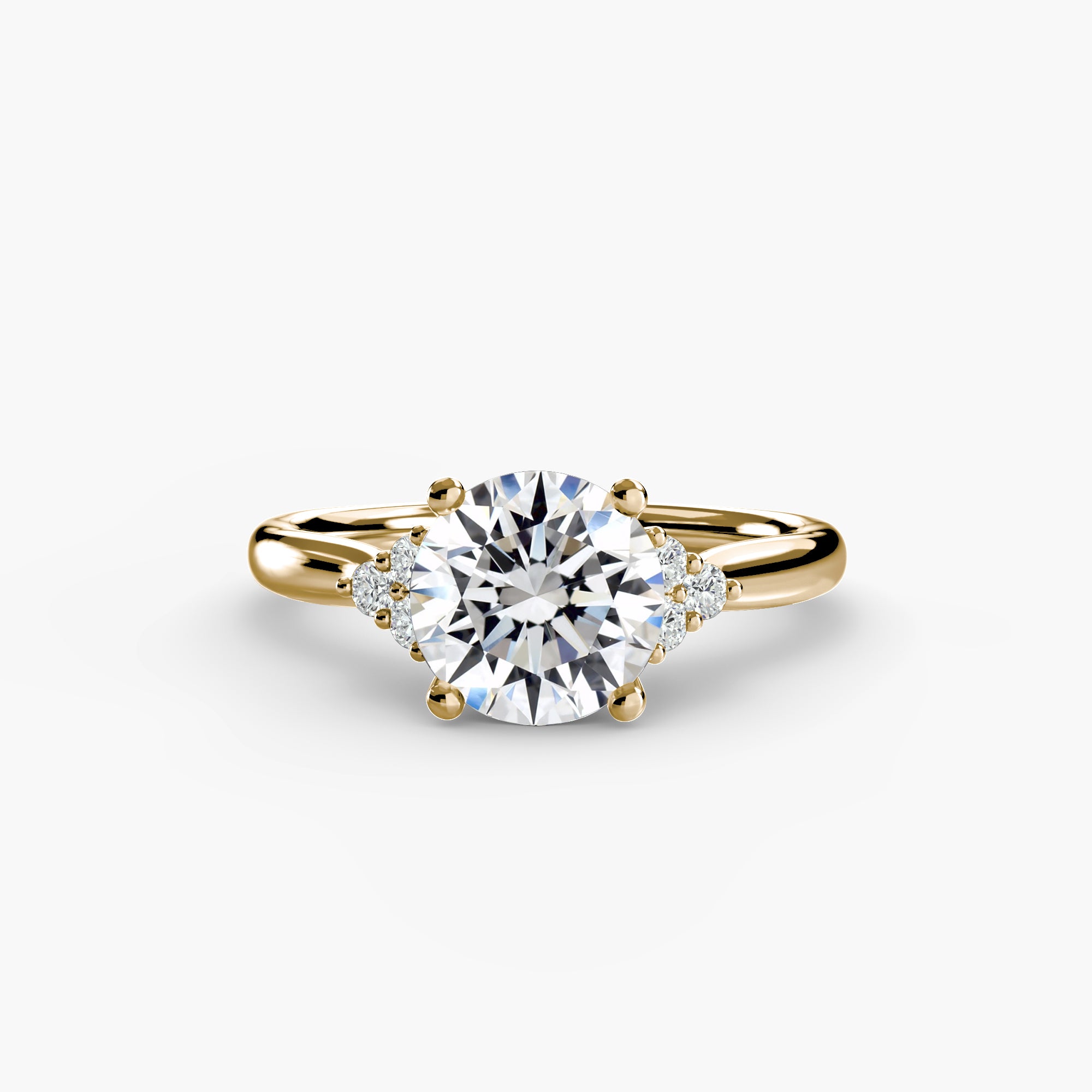 Inel de logodna Solitaire with Cluster Diamonds I