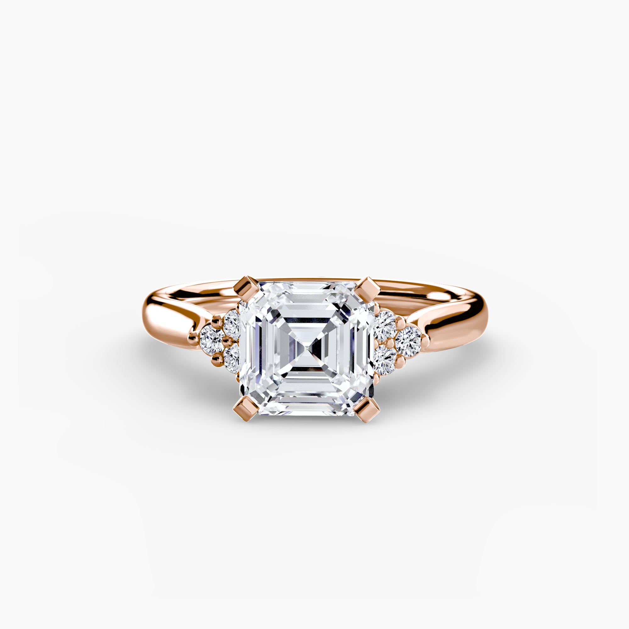 Inel de logodna Solitaire with Cluster Diamonds II