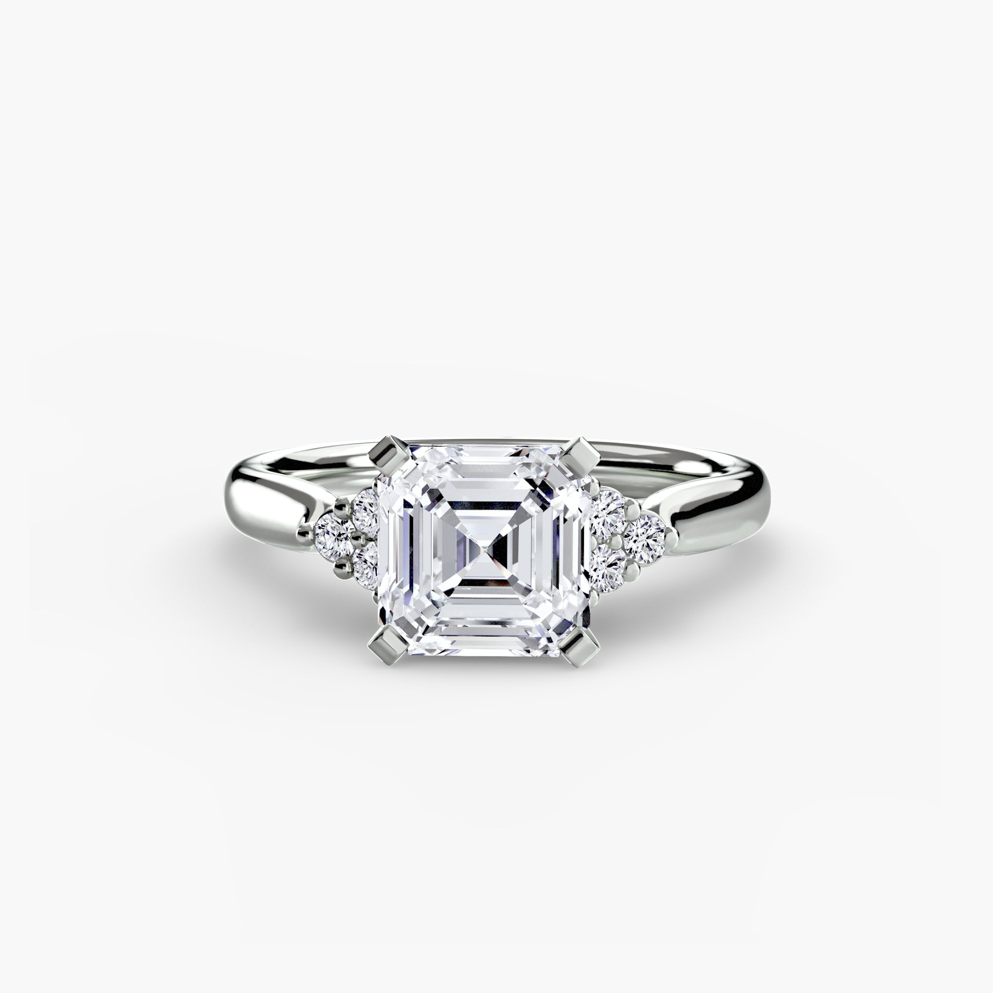 Inel de logodna Solitaire with Cluster Diamonds II