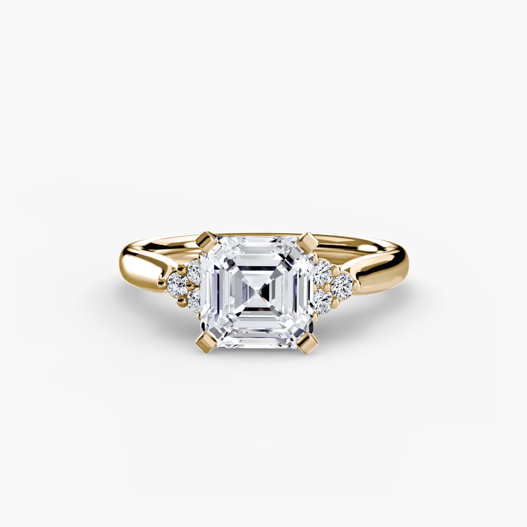 Inel de logodna Solitaire with Cluster Diamonds II