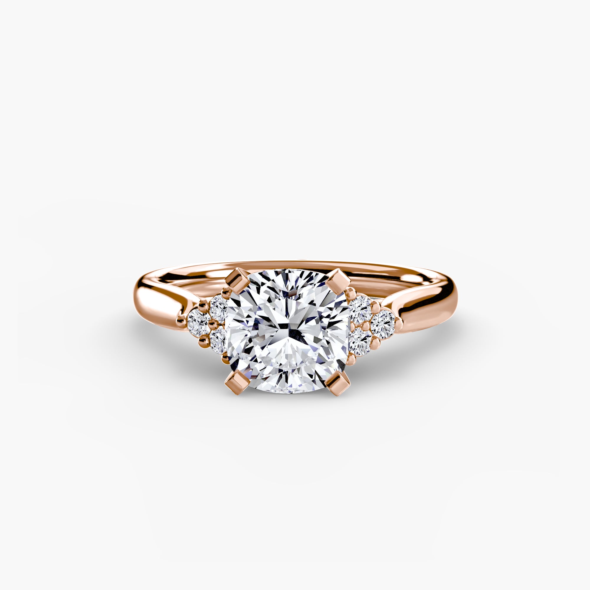 Inel de logodna Solitaire with Cluster Diamonds II