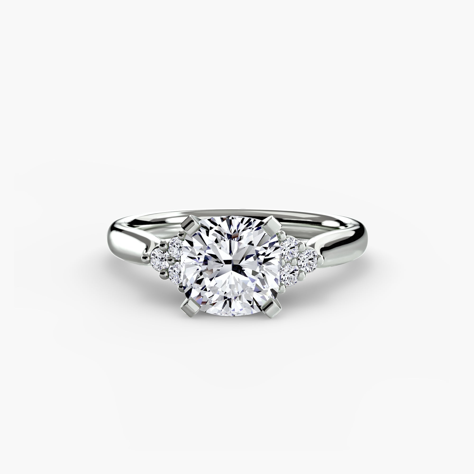 Inel de logodna Solitaire with Cluster Diamonds II