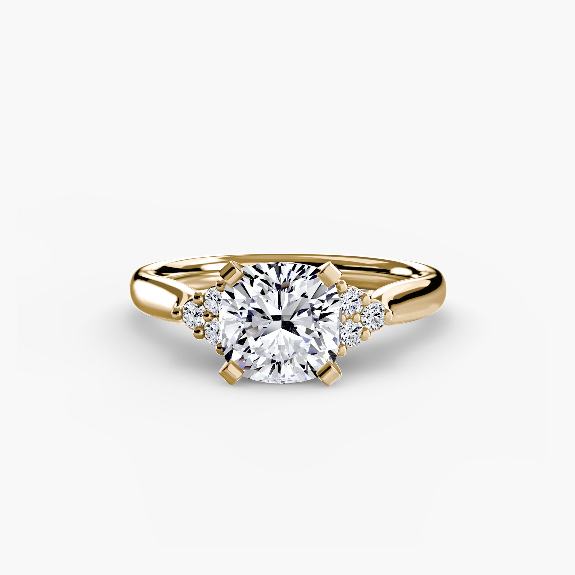 Inel de logodna Solitaire with Cluster Diamonds II