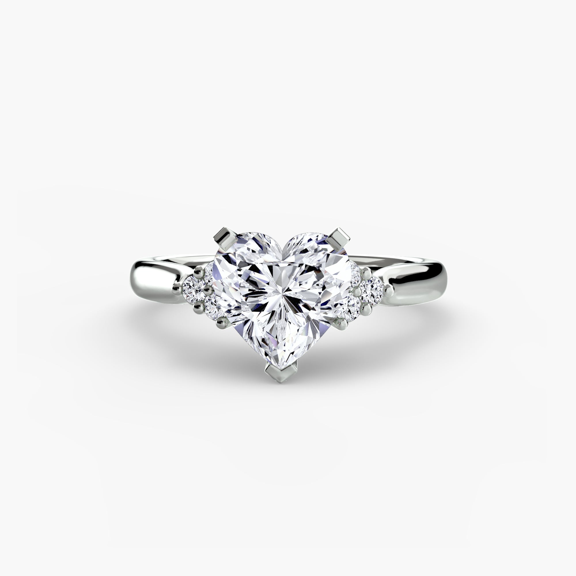 Inel de logodna Solitaire with Cluster Diamonds II