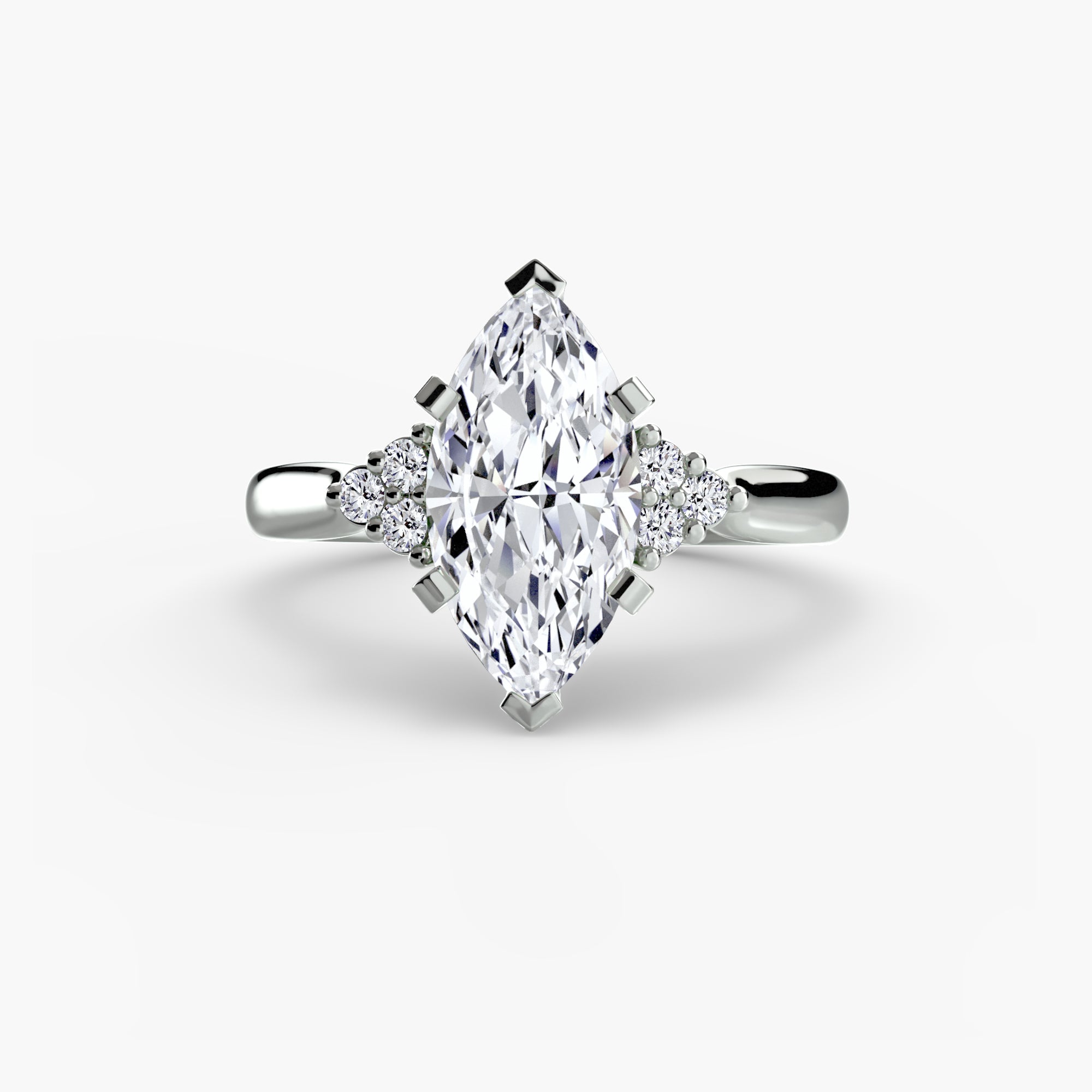 Inel de logodna Solitaire with Cluster Diamonds II