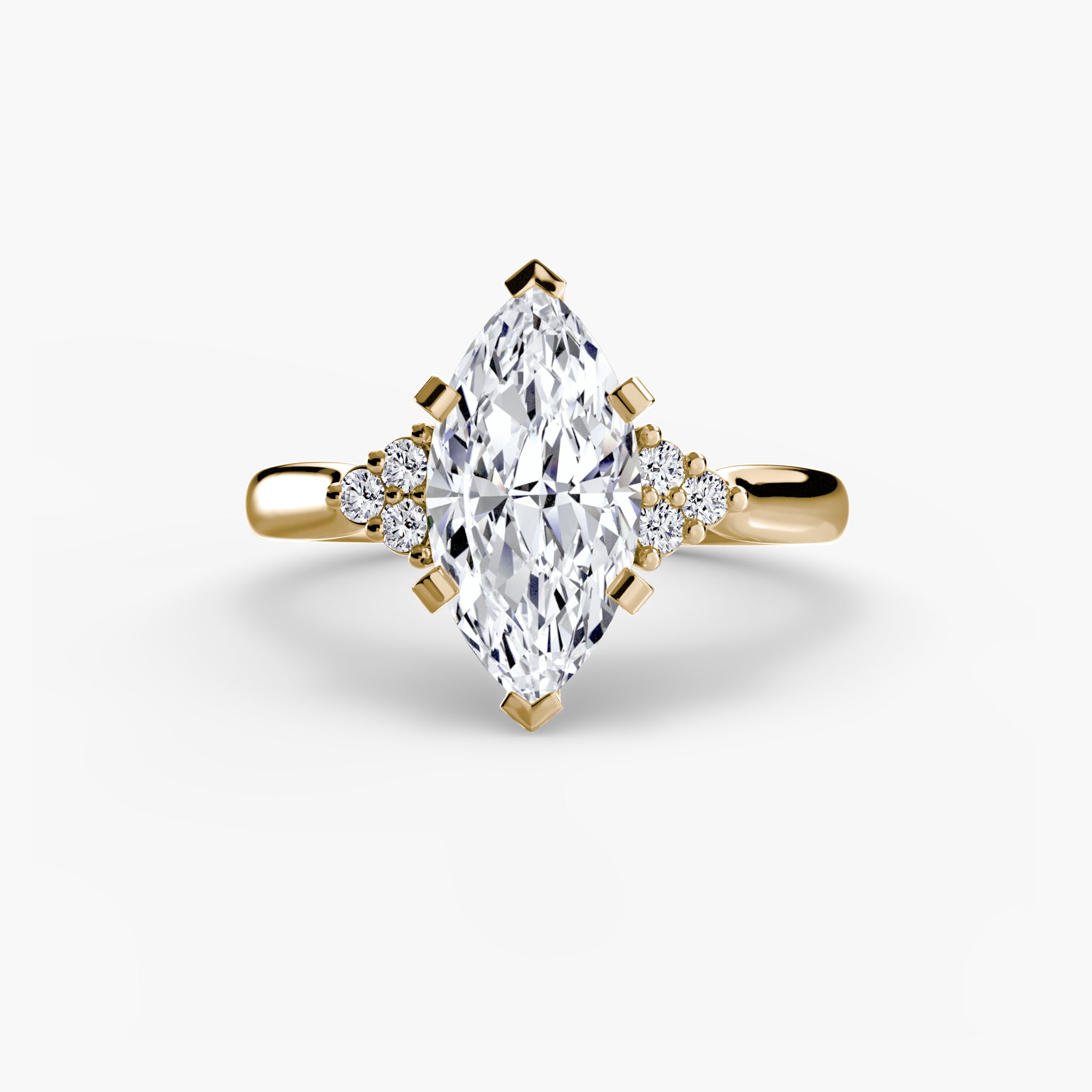 Inel de logodna Solitaire with Cluster Diamonds II