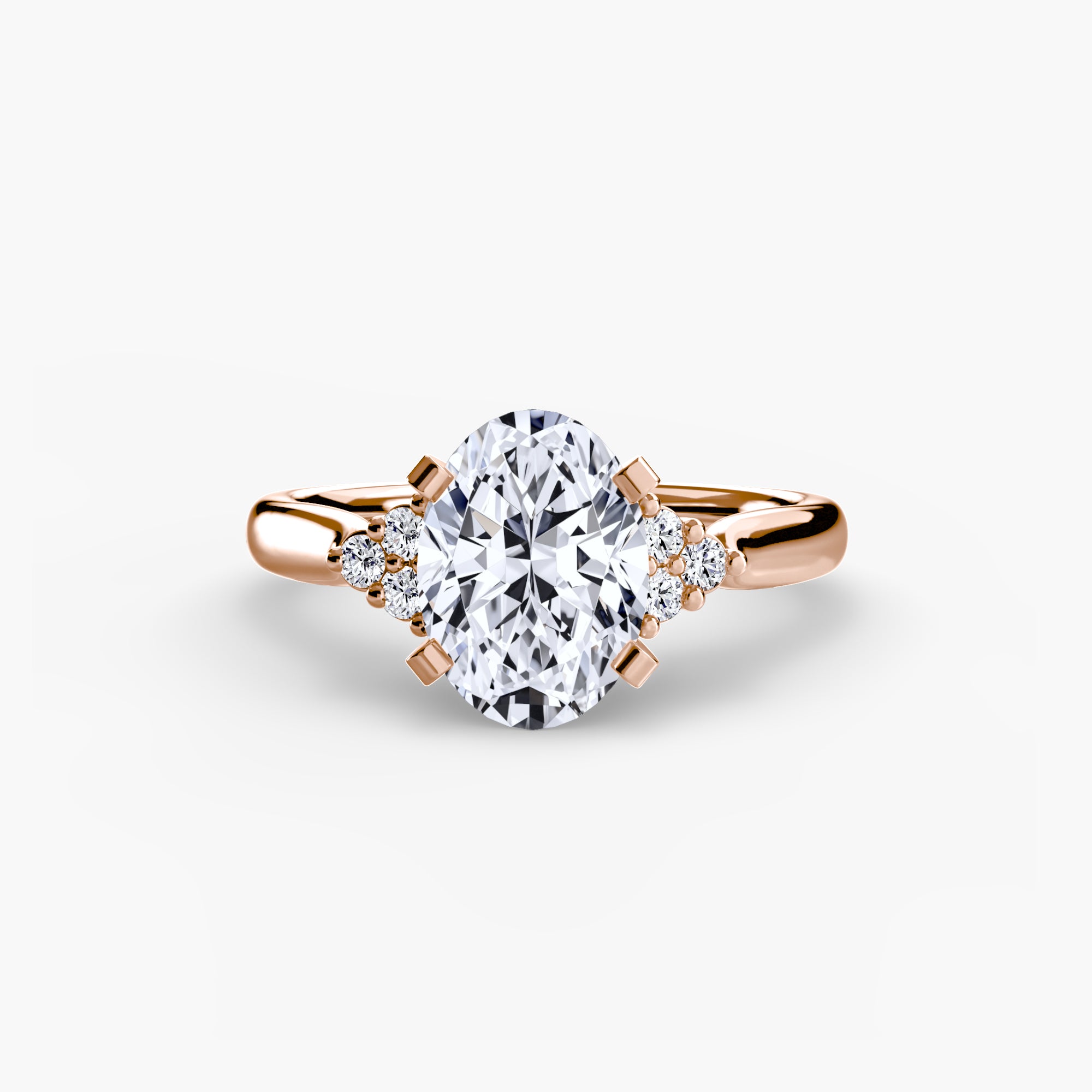Inel de logodna Solitaire with Cluster Diamonds II