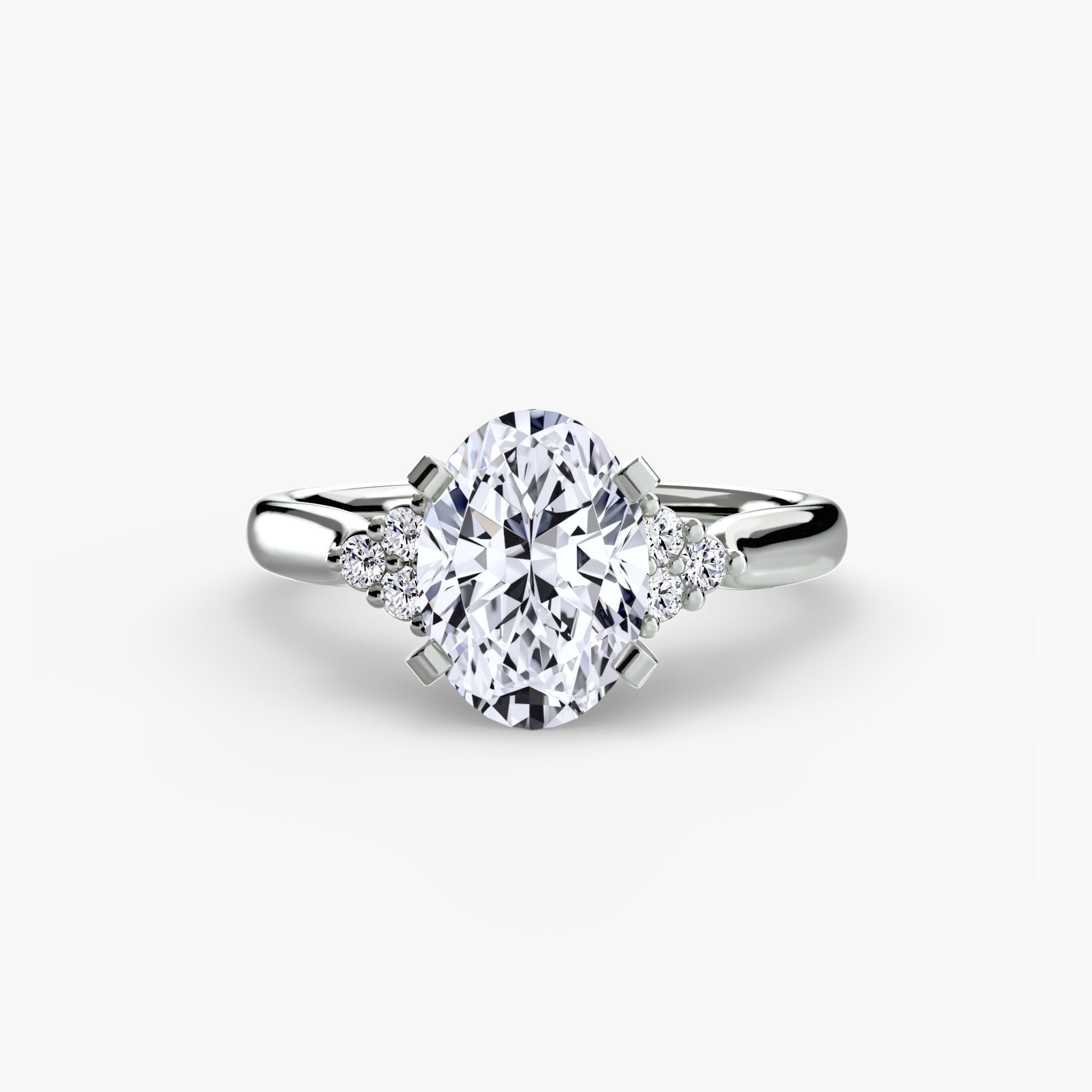Inel de logodna Solitaire with Cluster Diamonds II