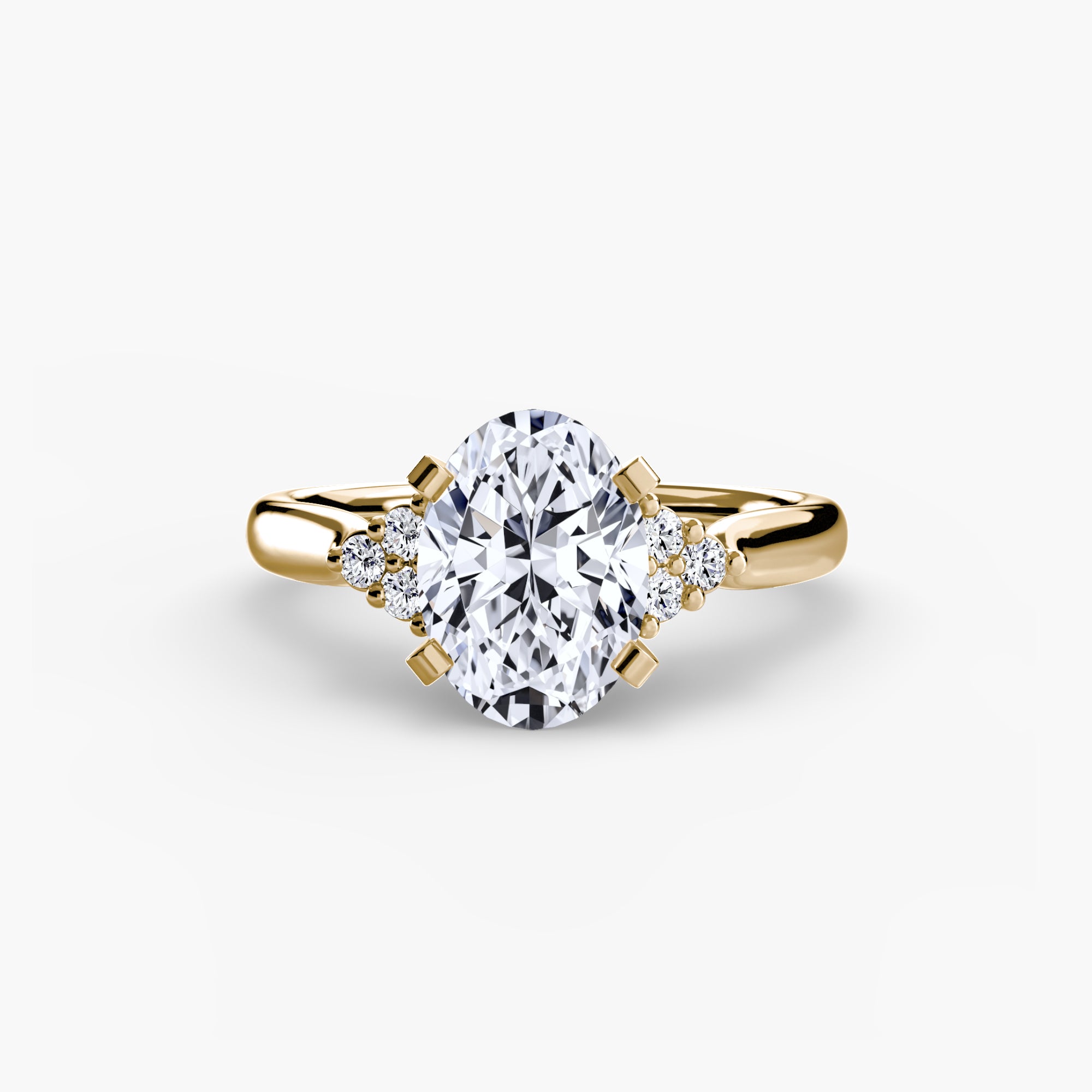 Inel de logodna Solitaire with Cluster Diamonds II