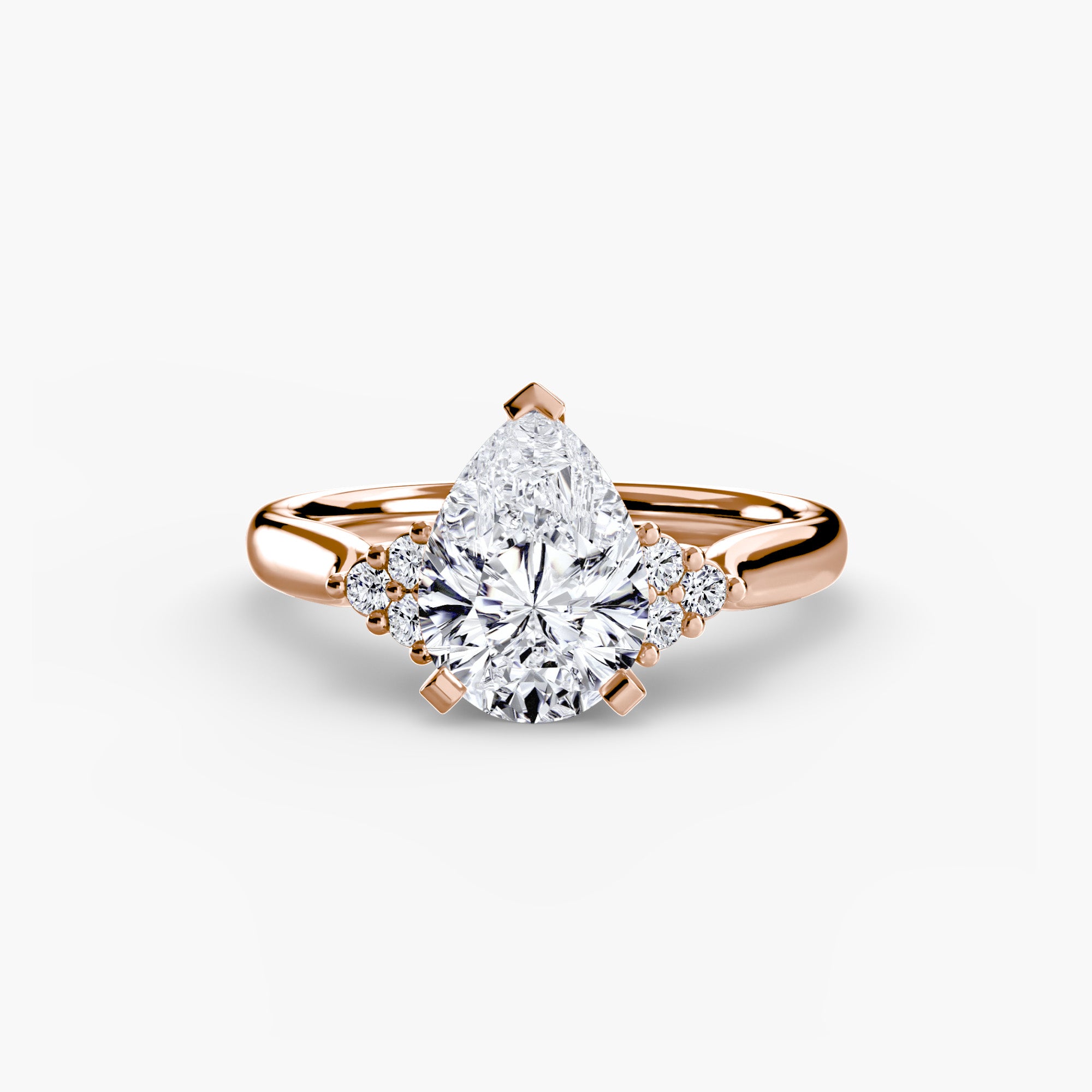 Inel de logodna Solitaire with Cluster Diamonds II