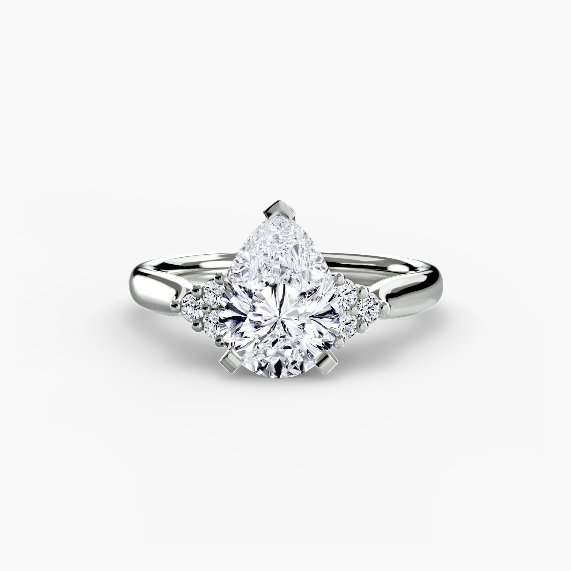 Inel de logodna Solitaire with Cluster Diamonds II