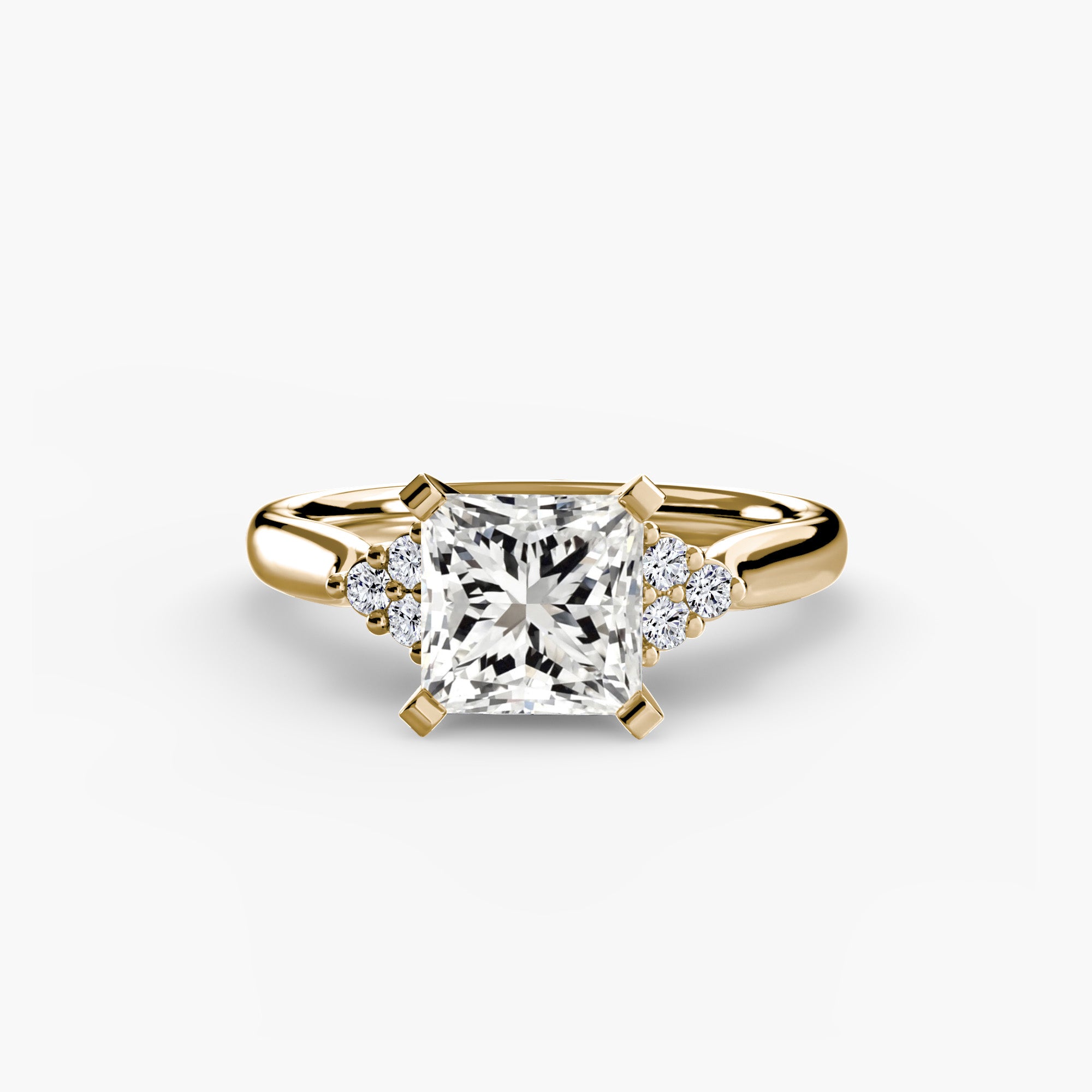 Inel de logodna Solitaire with Cluster Diamonds II