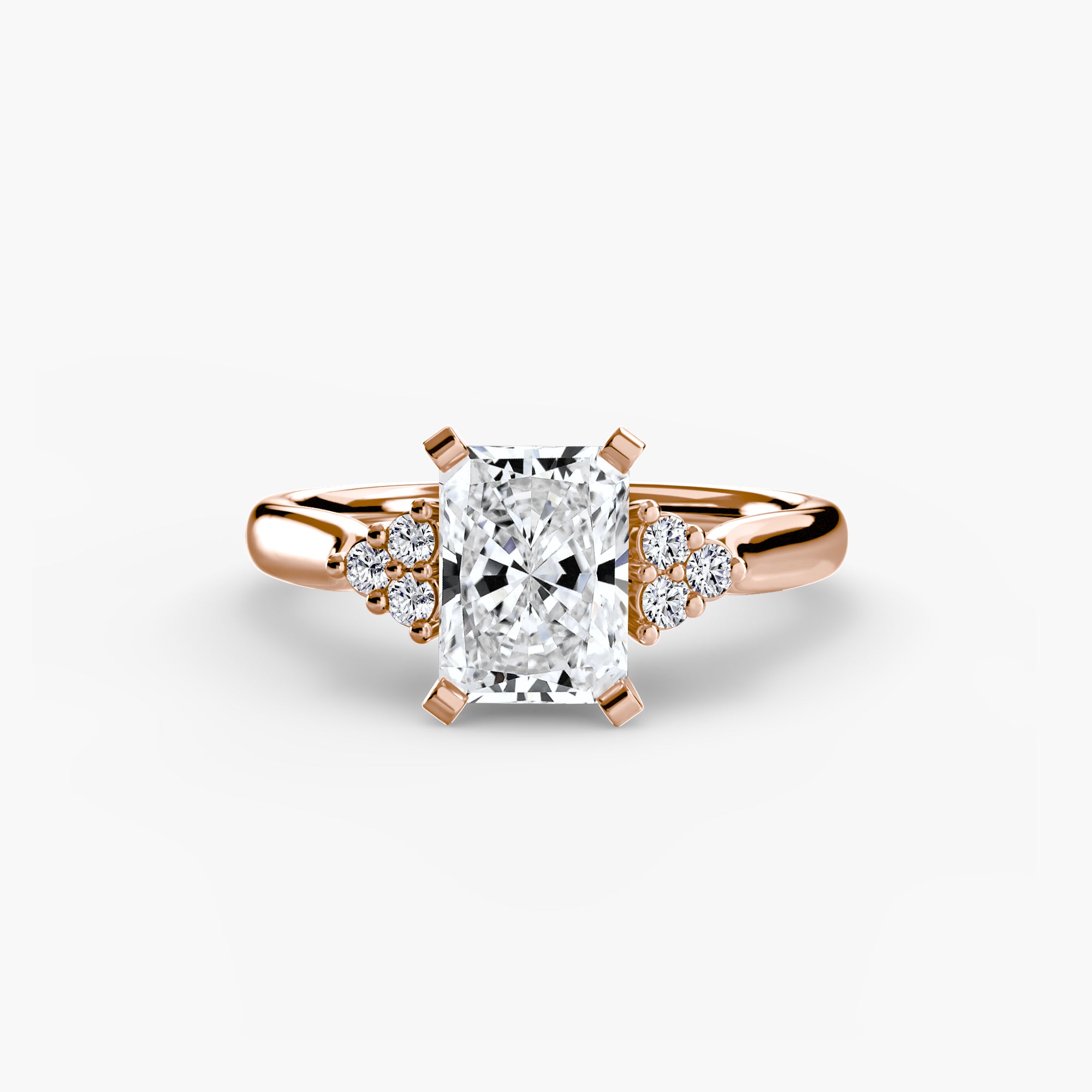 Inel de logodna Solitaire with Cluster Diamonds II