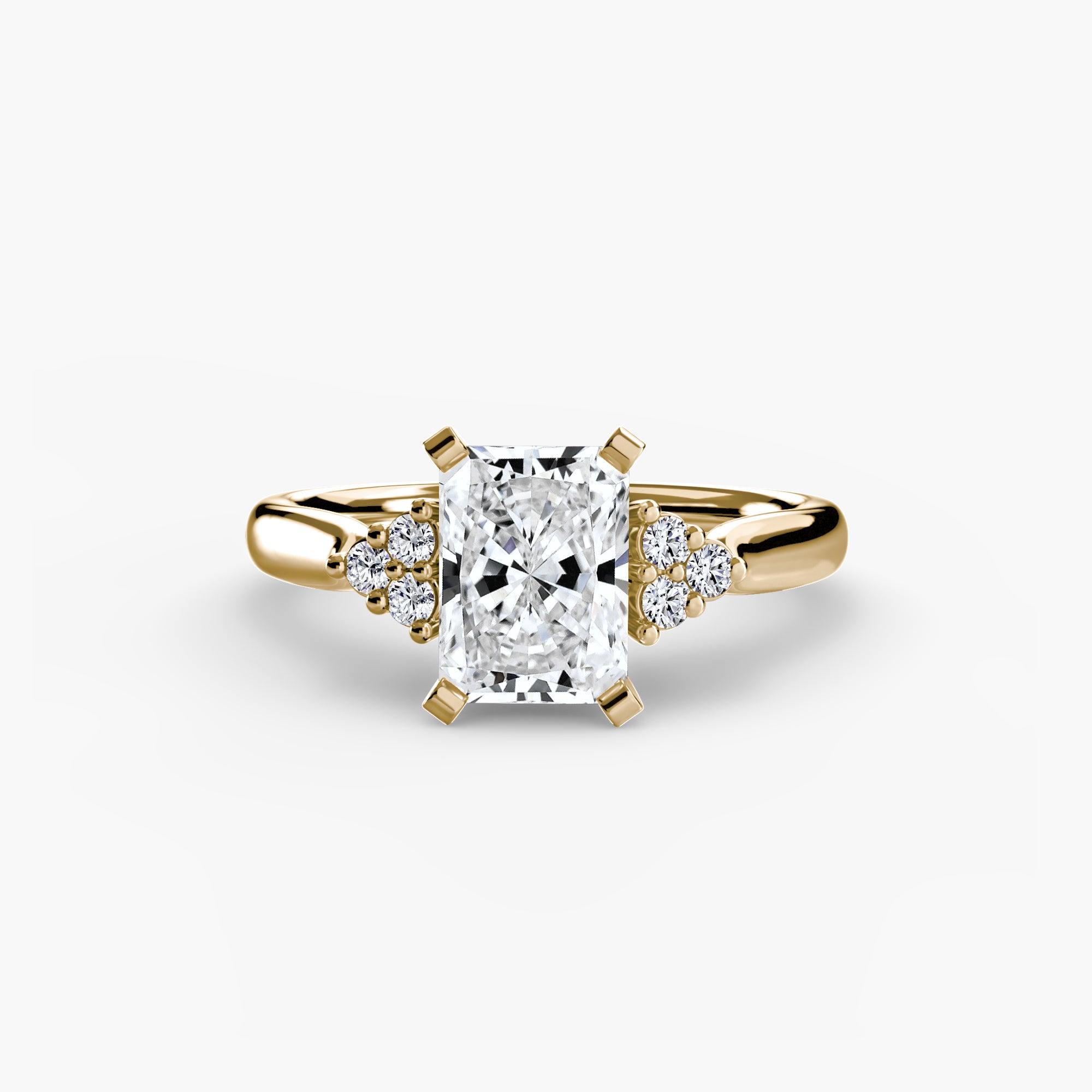 Inel de logodna Solitaire with Cluster Diamonds II