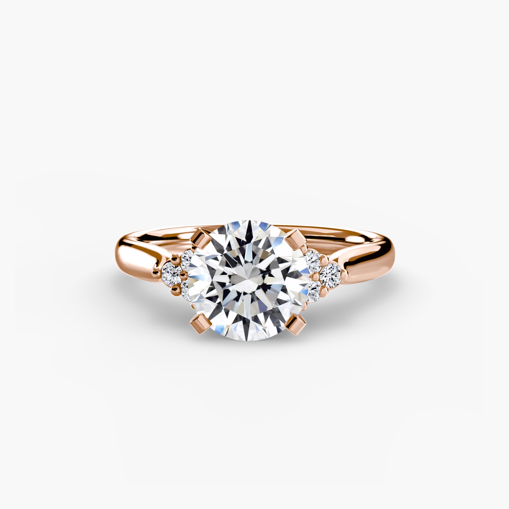 Inel de logodna Solitaire with Cluster Diamonds II