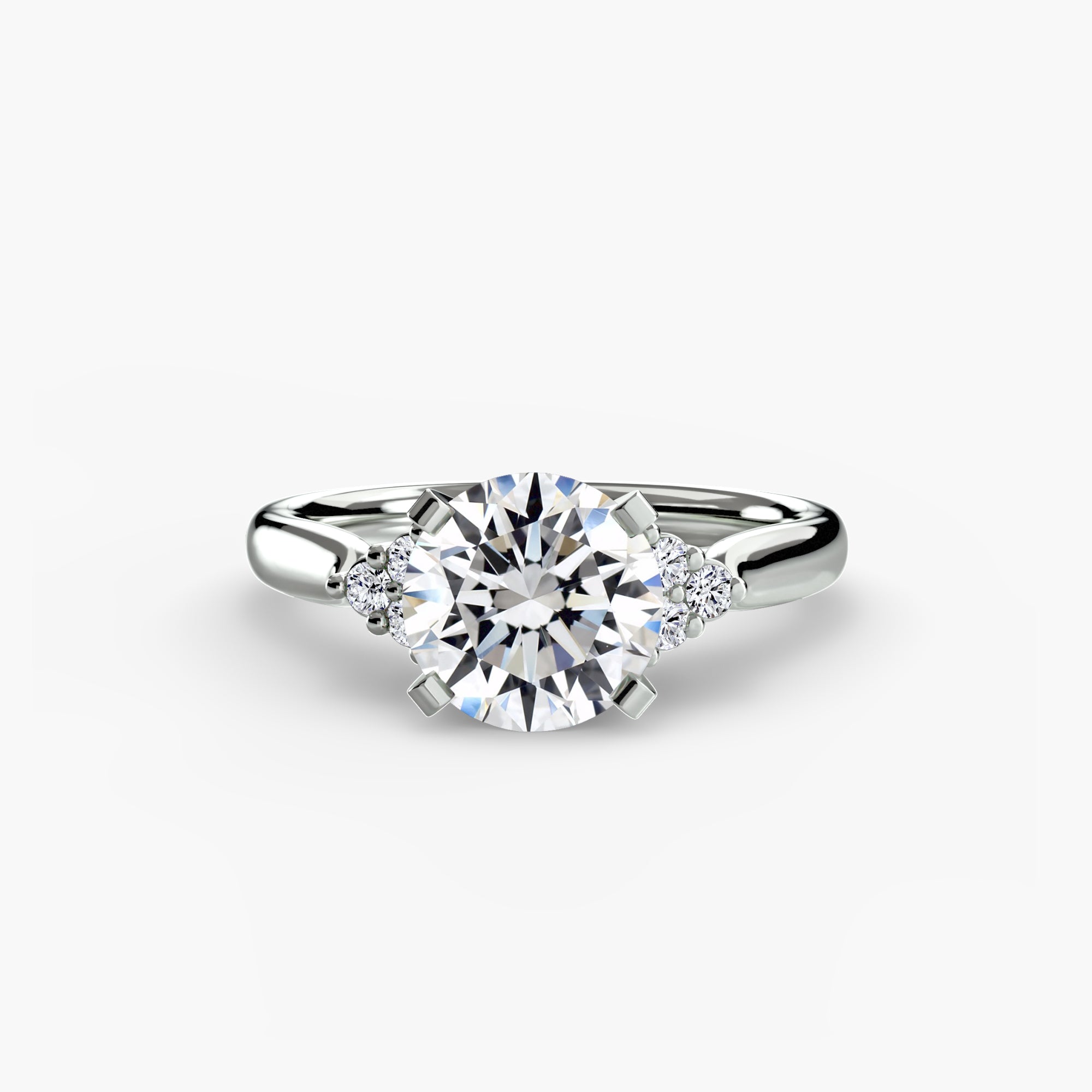 Inel de logodna Solitaire with Cluster Diamonds II