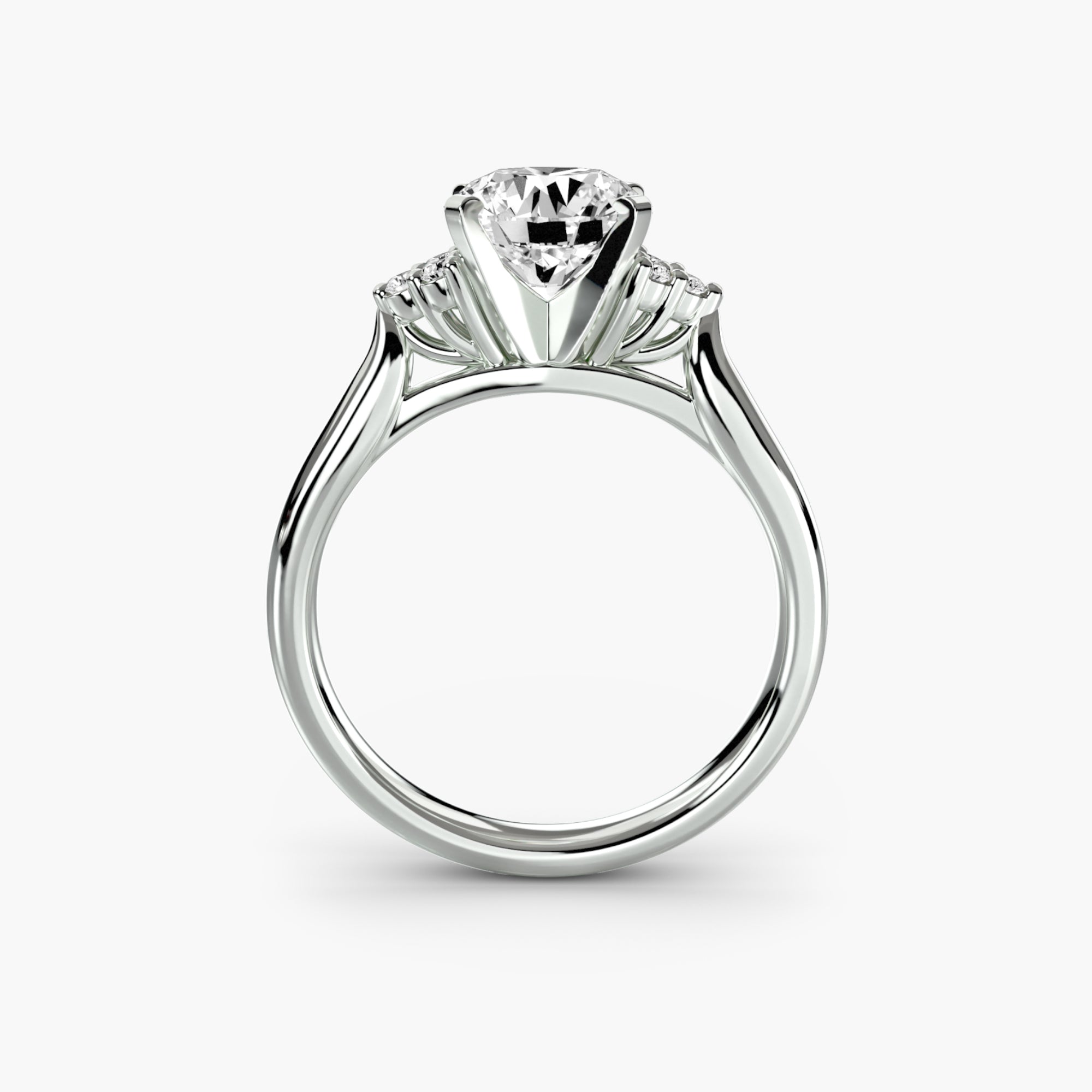 Inel de logodna Solitaire with Cluster Diamonds II