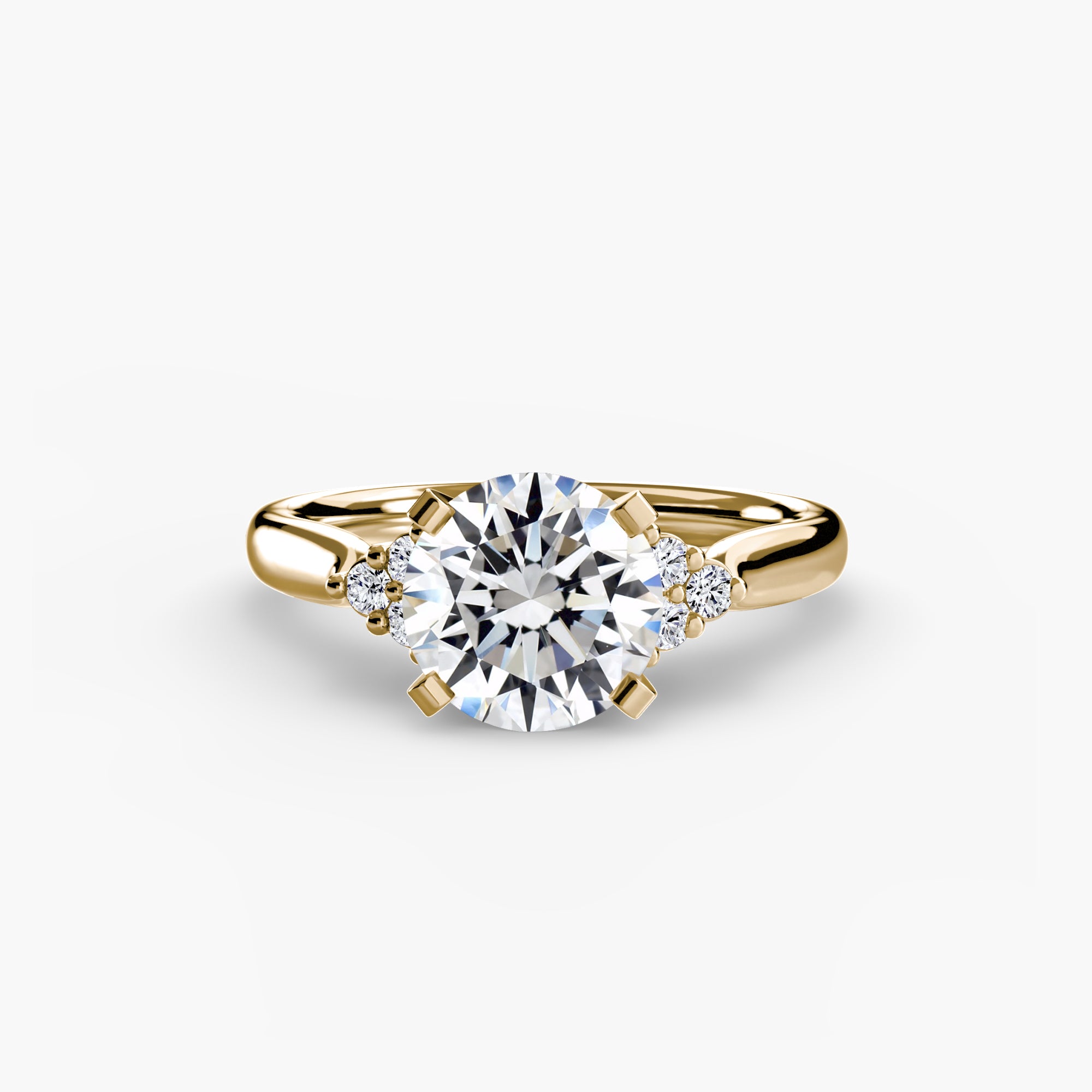 Inel de logodna Solitaire with Cluster Diamonds II
