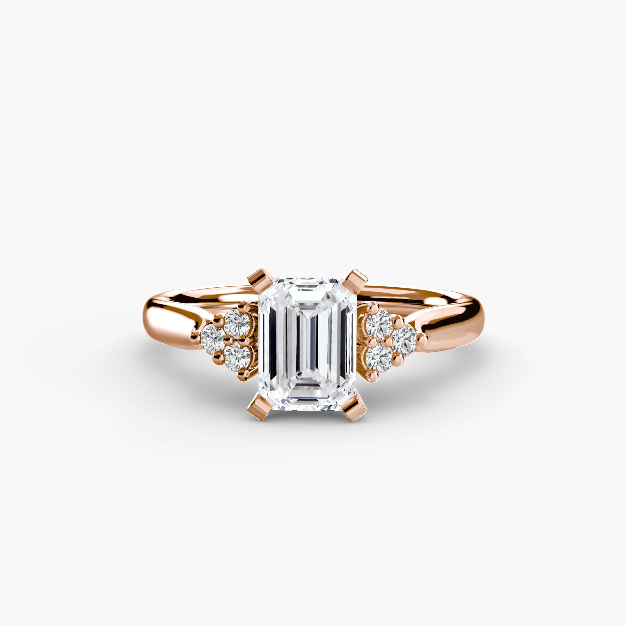 Inel de logodna Solitaire with Cluster Diamonds II