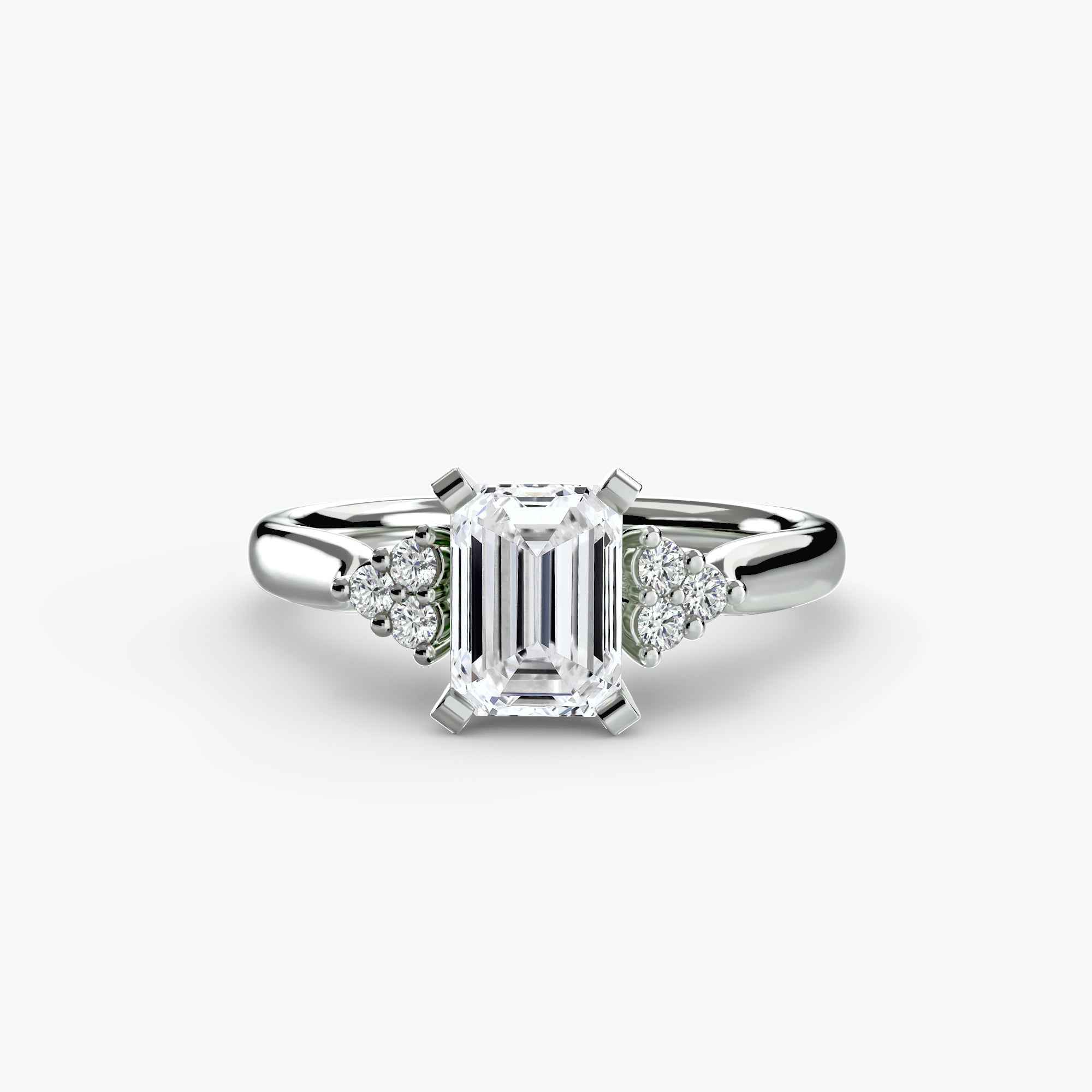 Inel de logodna Solitaire with Cluster Diamonds II
