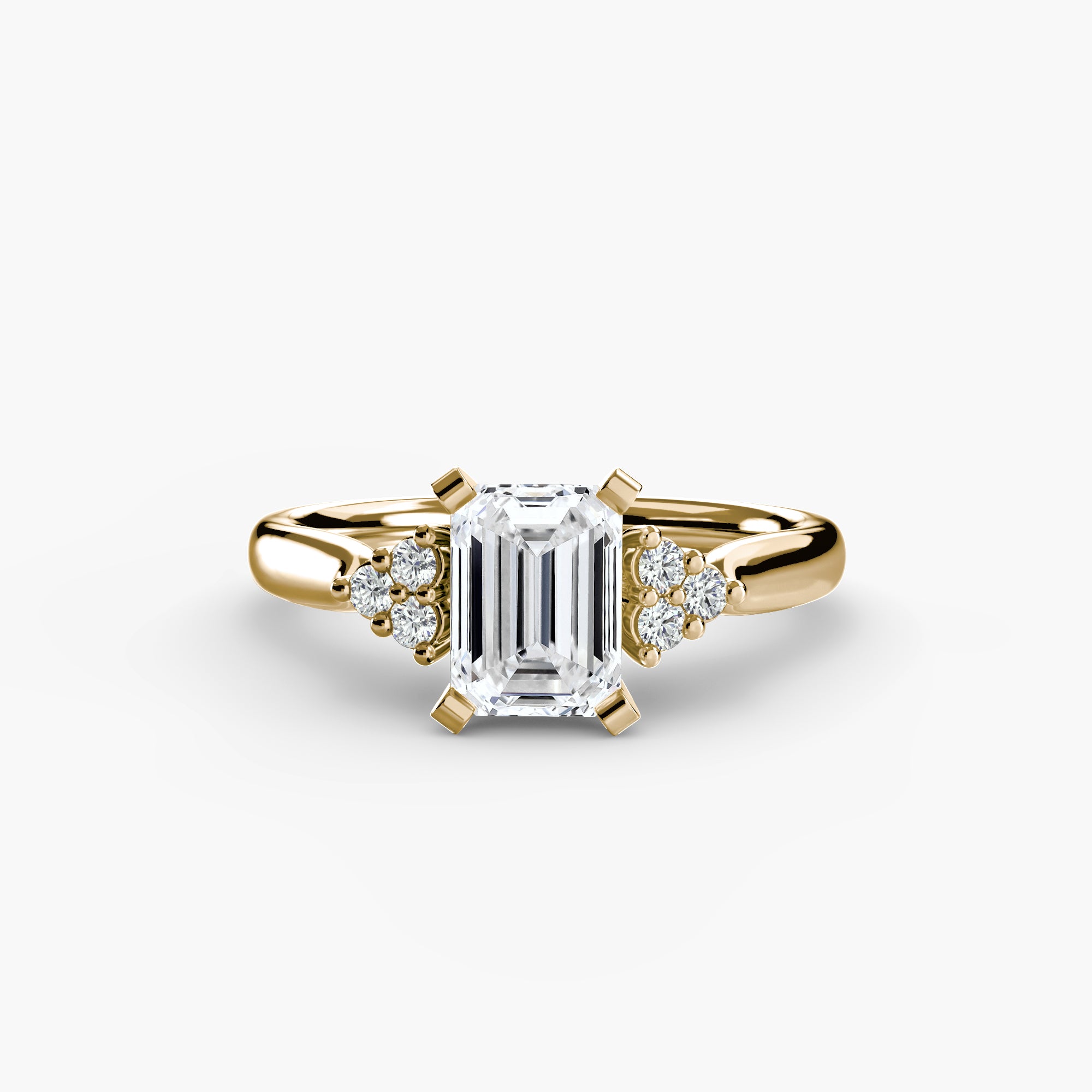 Inel de logodna Solitaire with Cluster Diamonds II