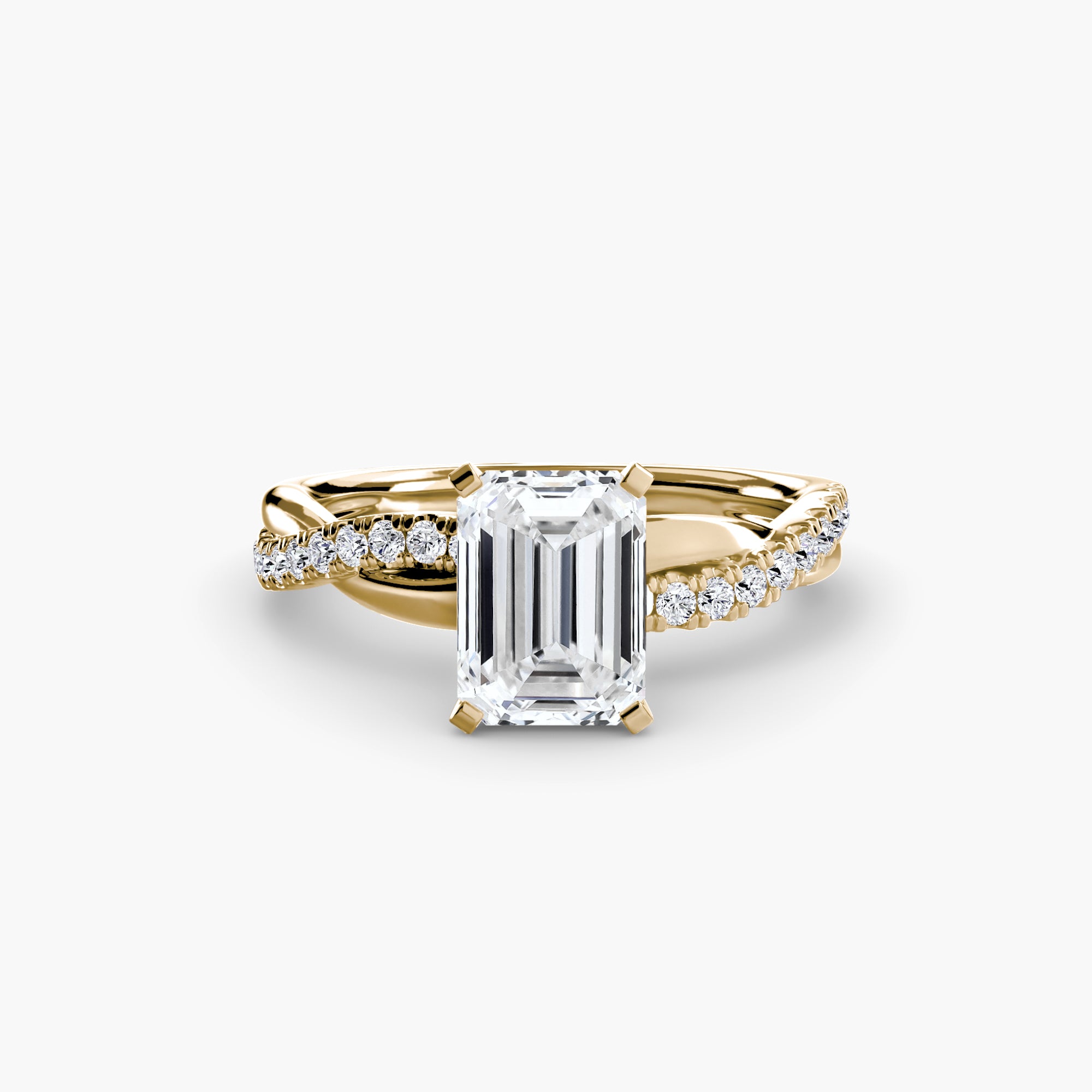 Inel de logodna Emerald Twist Pavé