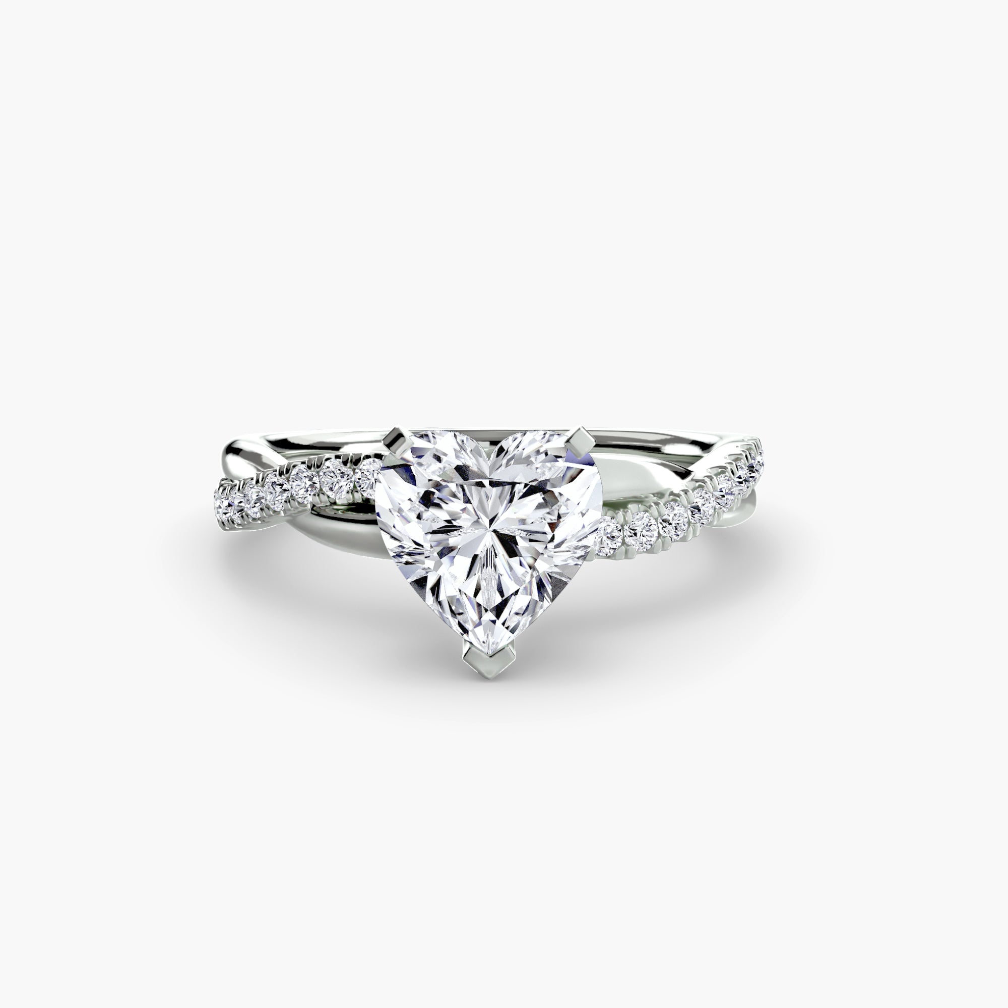 Inel de logodna Emerald Twist Pavé