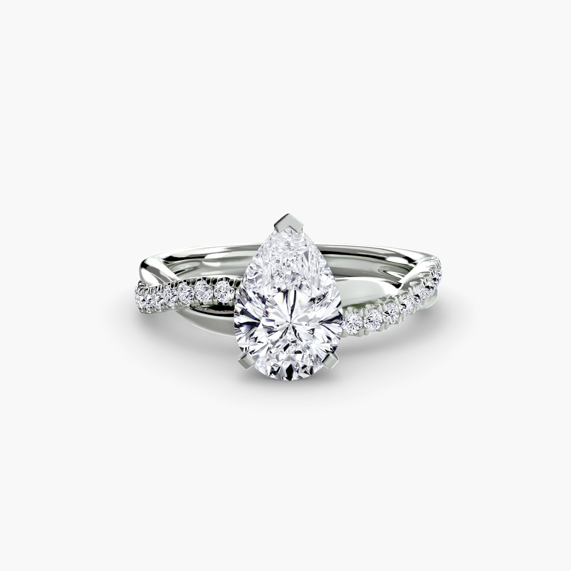 Inel de logodna Emerald Twist Pavé