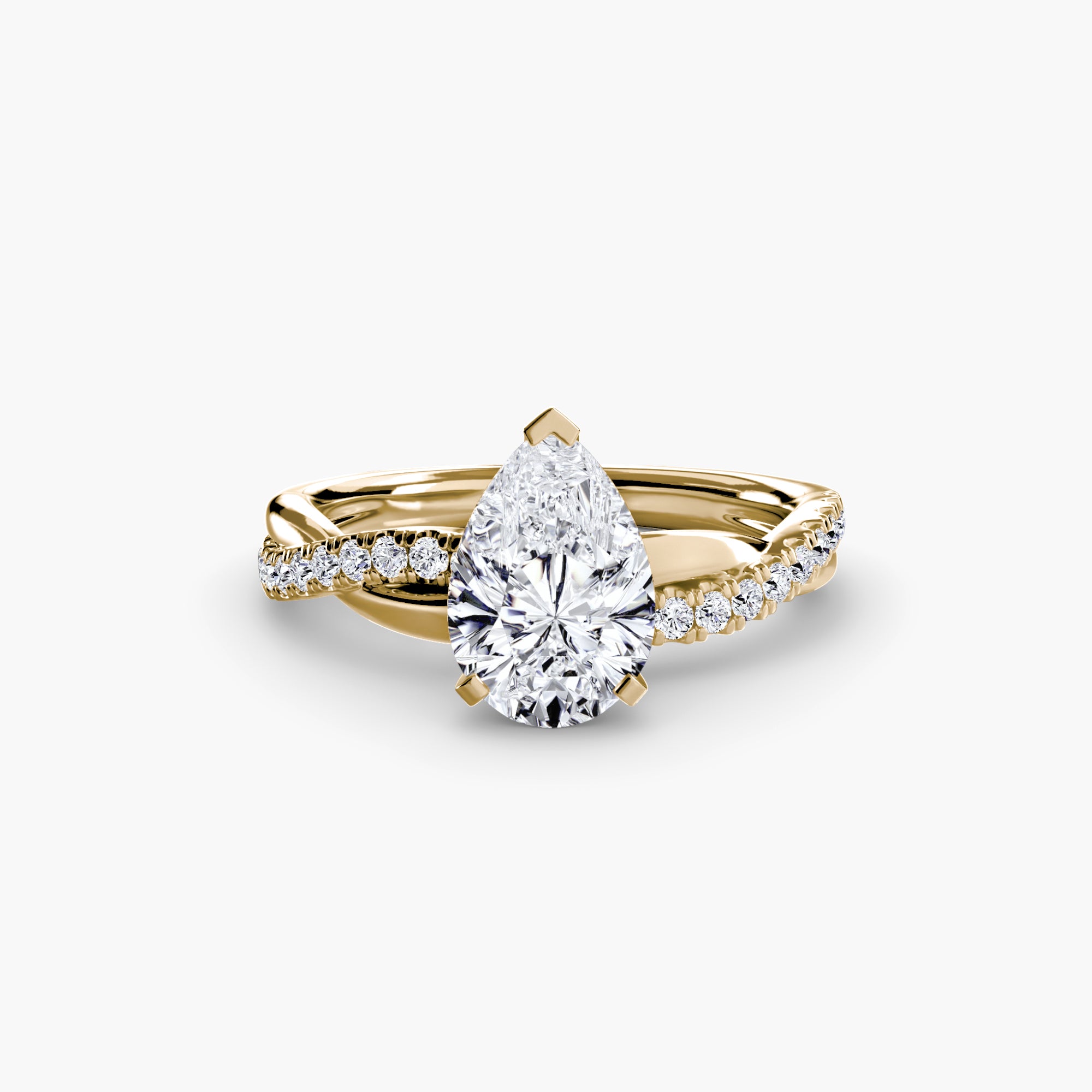 Inel de logodna Emerald Twist Pavé