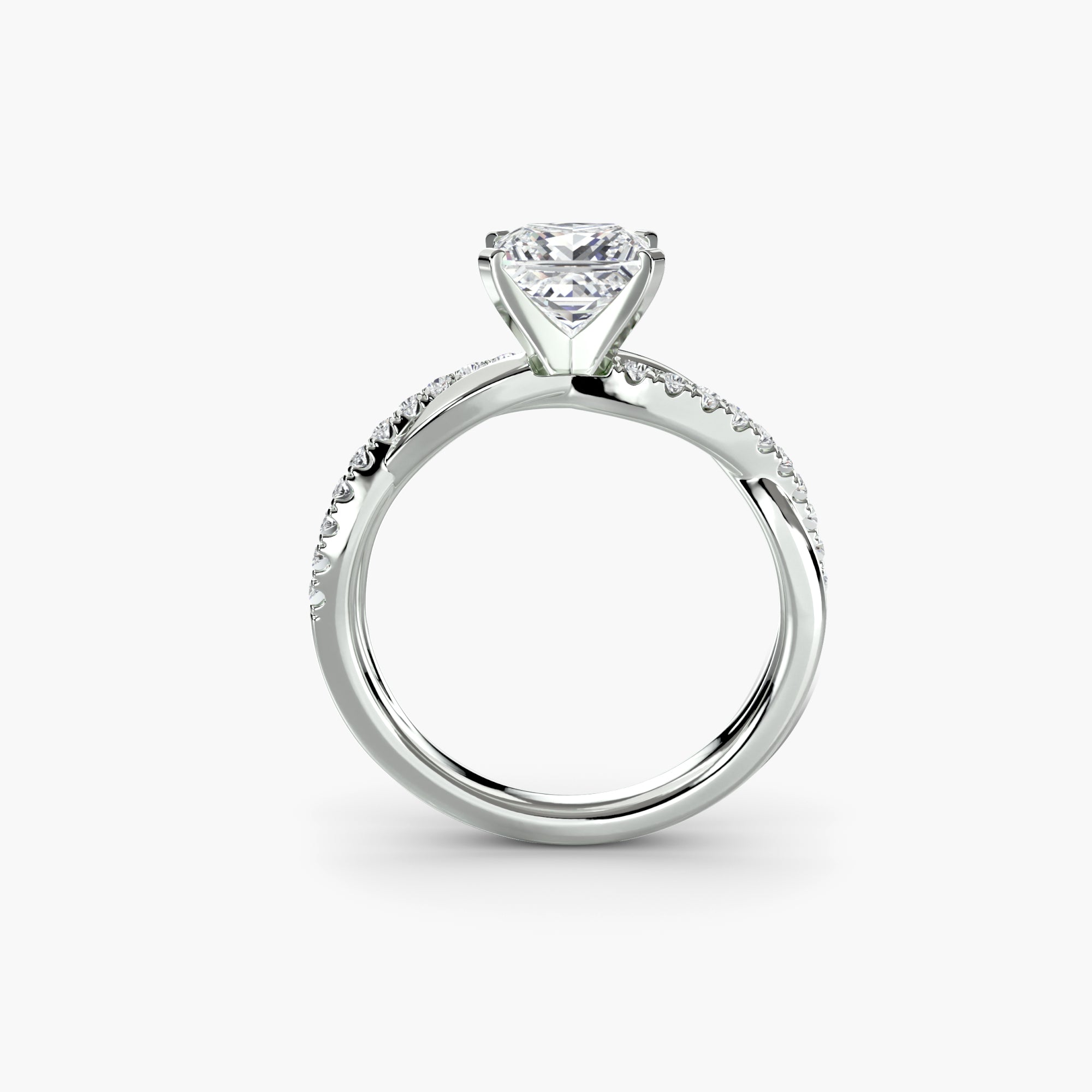 Inel de logodna Emerald Twist Pavé