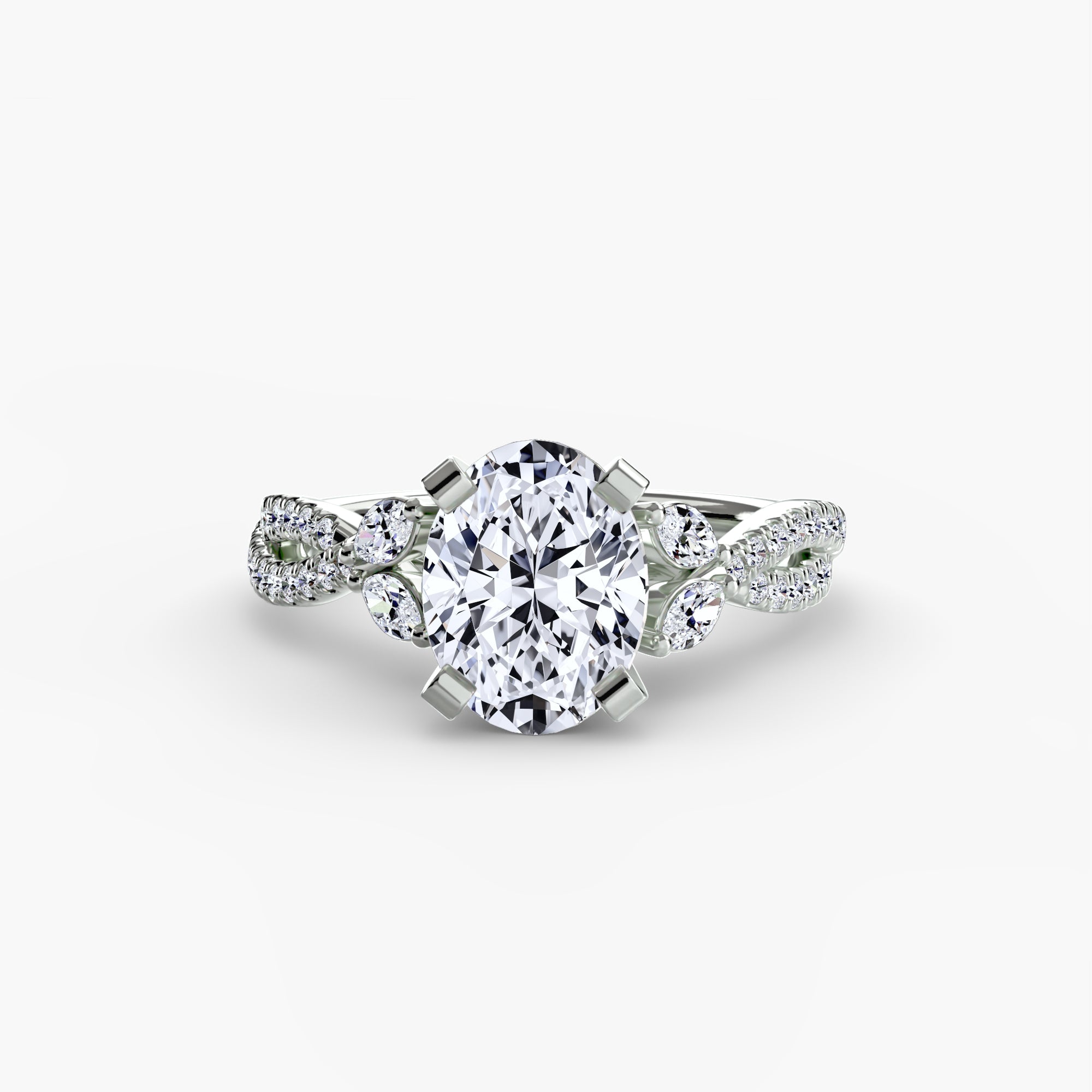 Inel de logodna Twisted Pavé Solitaire III