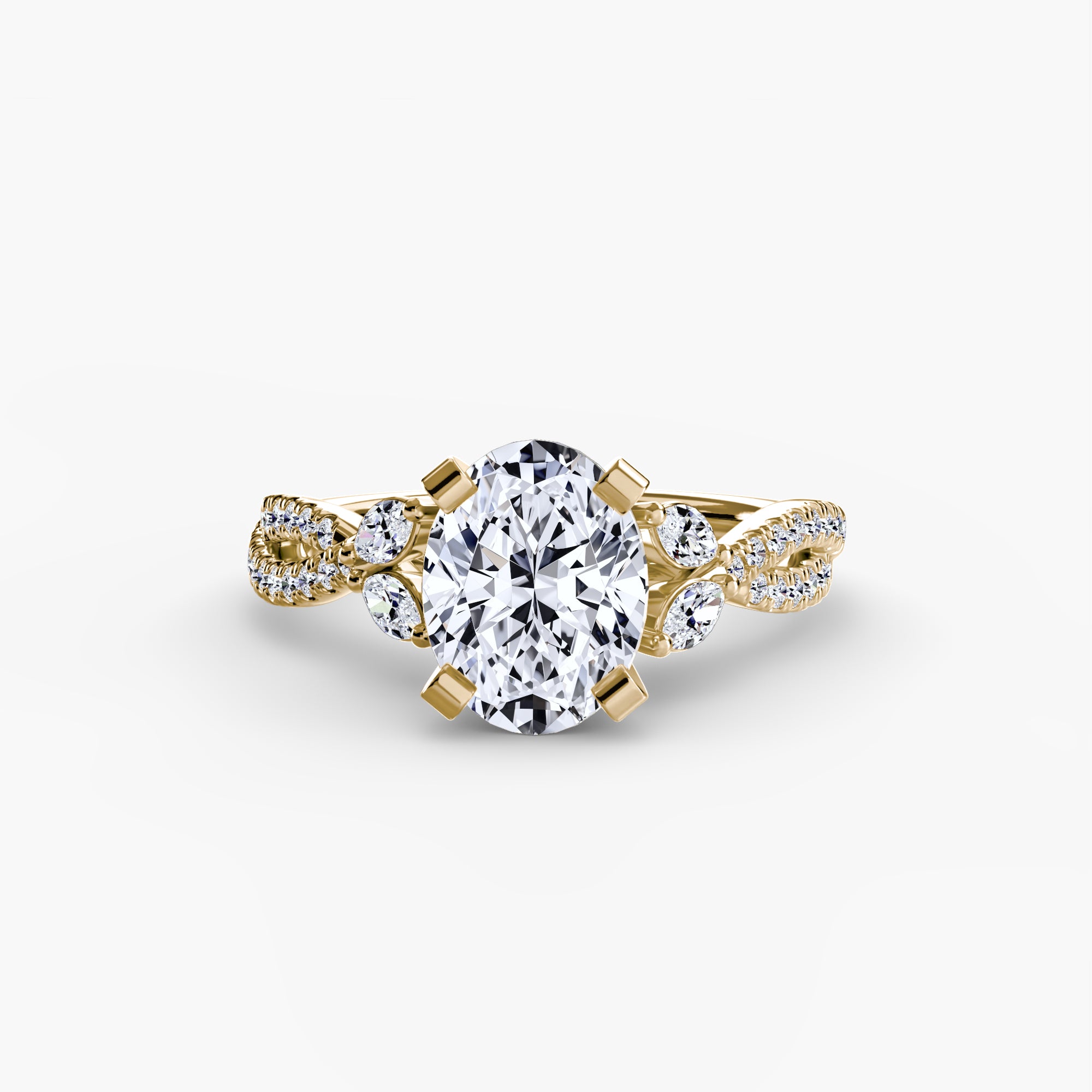 Inel de logodna Twisted Pavé Solitaire III