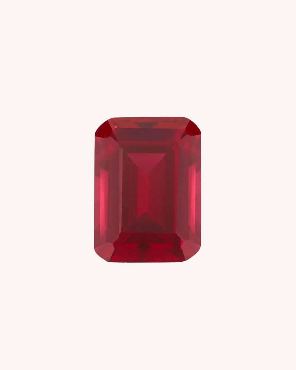 Rubin Lab-Grown, Octogon, 2.1 ct