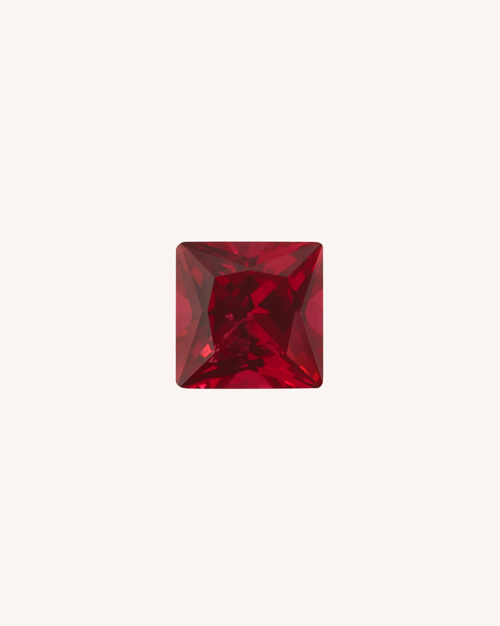 Rubin Lab-Grown, Patrat, 0.4 ct