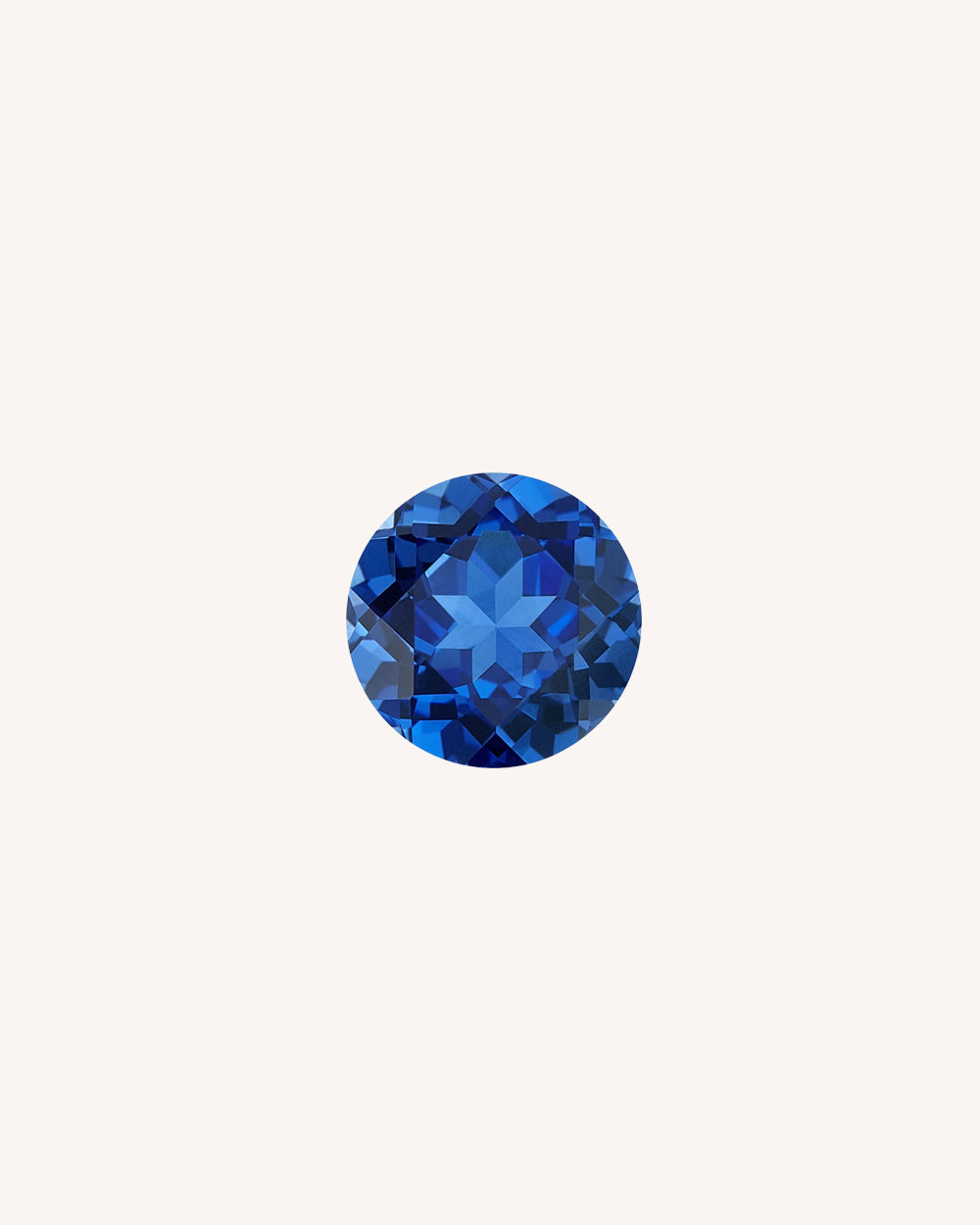Safir Lab-Grown Albastru, Rotund, 0.5 ct