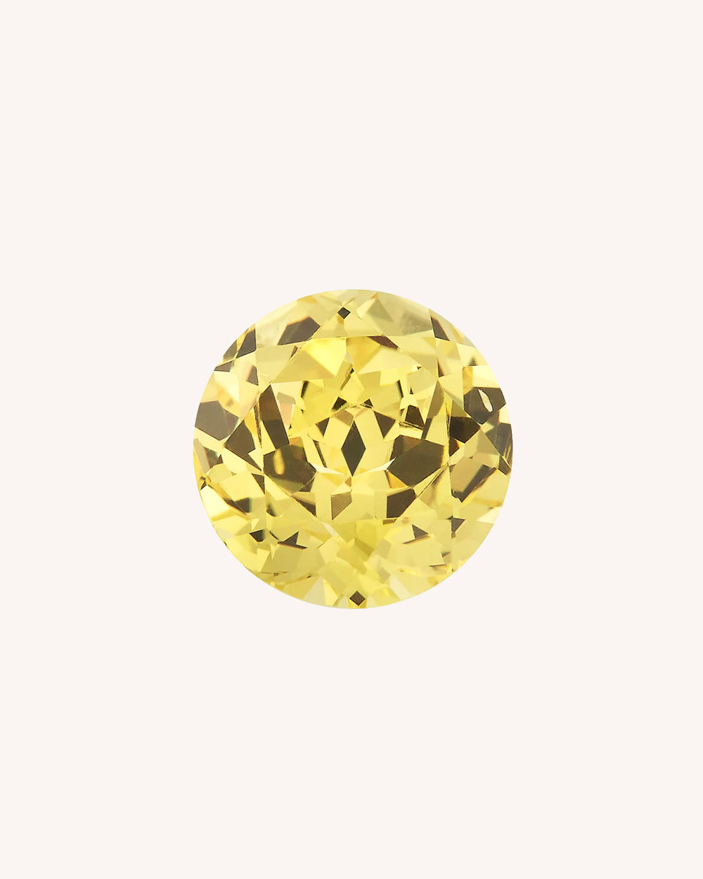 Safir Lab-Grown Galben, Rotund, 1.5 ct