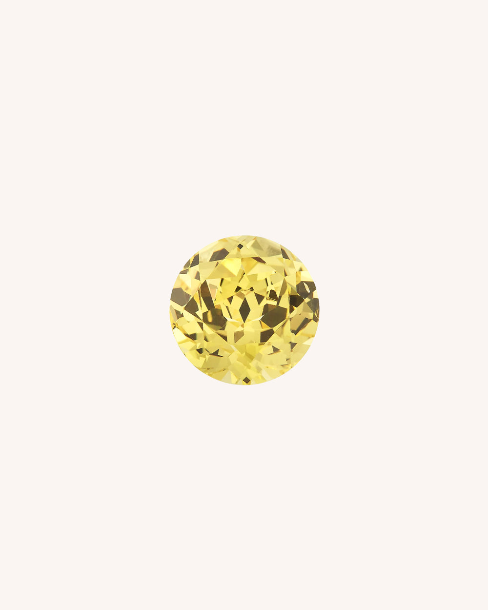 Safir Lab-Grown Galben, Rotund, 0.5 ct
