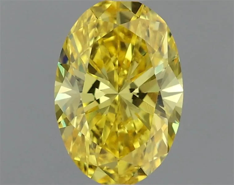 0.52ct Oval Lab Grown Diamond (Colour Fancy Vivid Yellow, Clarity VVS2, IGI Certified)