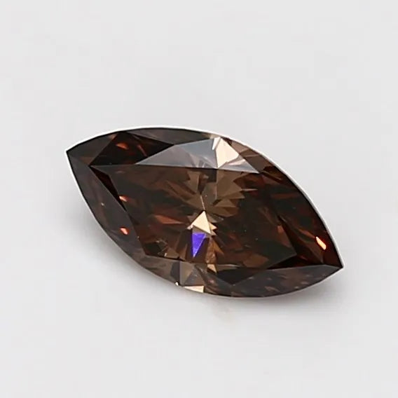 0.59ct Marquise Natural Diamond (Colour Fancy Dark Orangey Brown, Clarity VS1, GIA Certified)