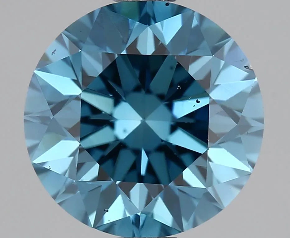 1.66ct Round Natural Diamond (Colour Fancy Deep Blue, Clarity VS2, Cut VG, IGI Certified)